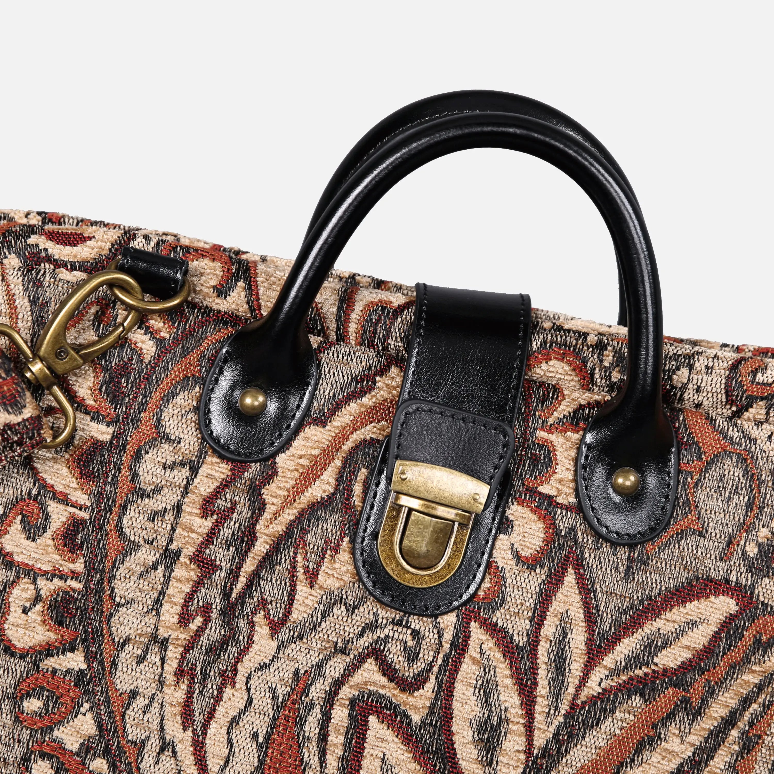 Paisley Brown carpet bag of America handle