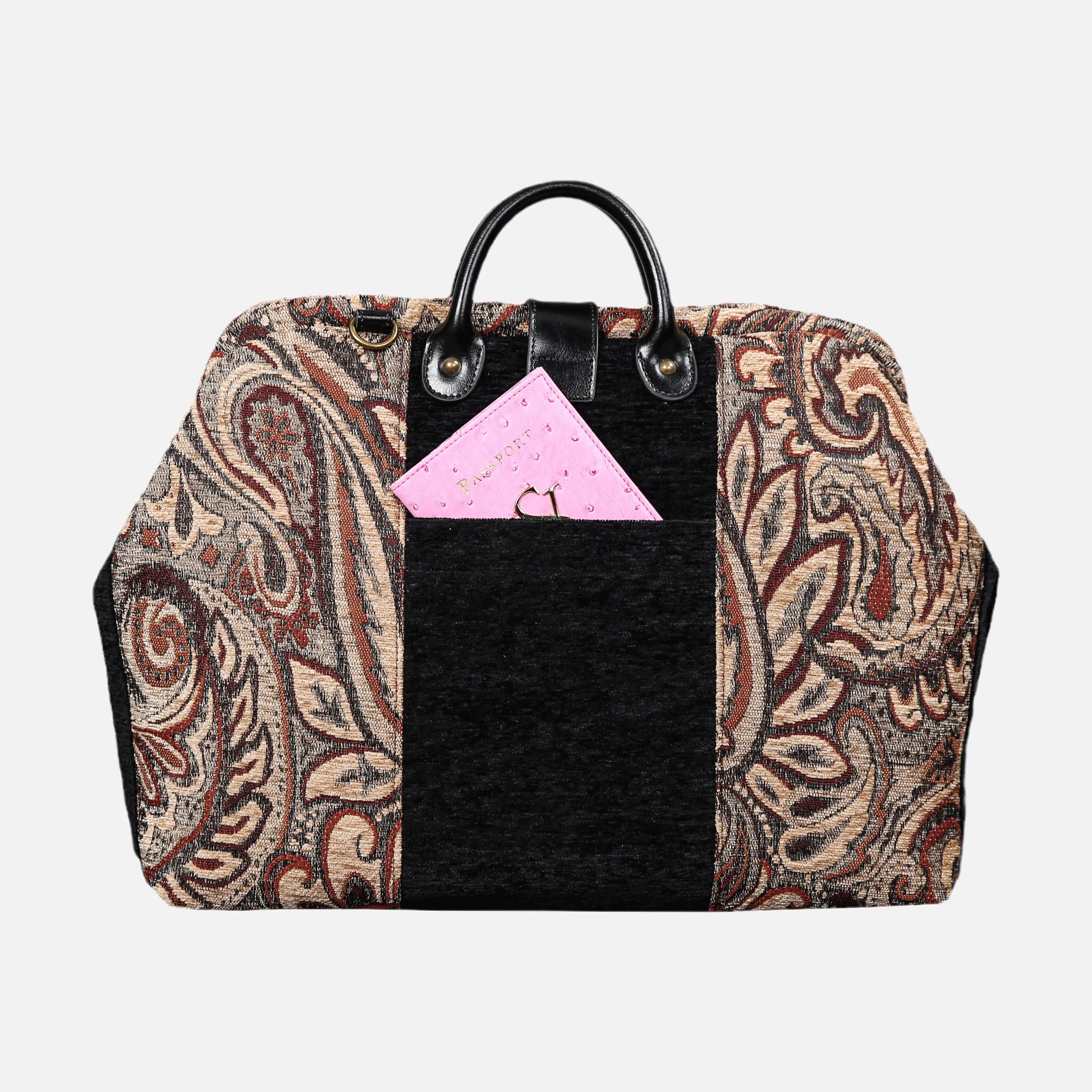 Paisley Brown carpet bag of America back