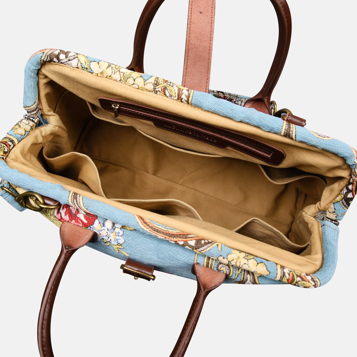 Paisley Mary Poppins Weekender Carpetbag open