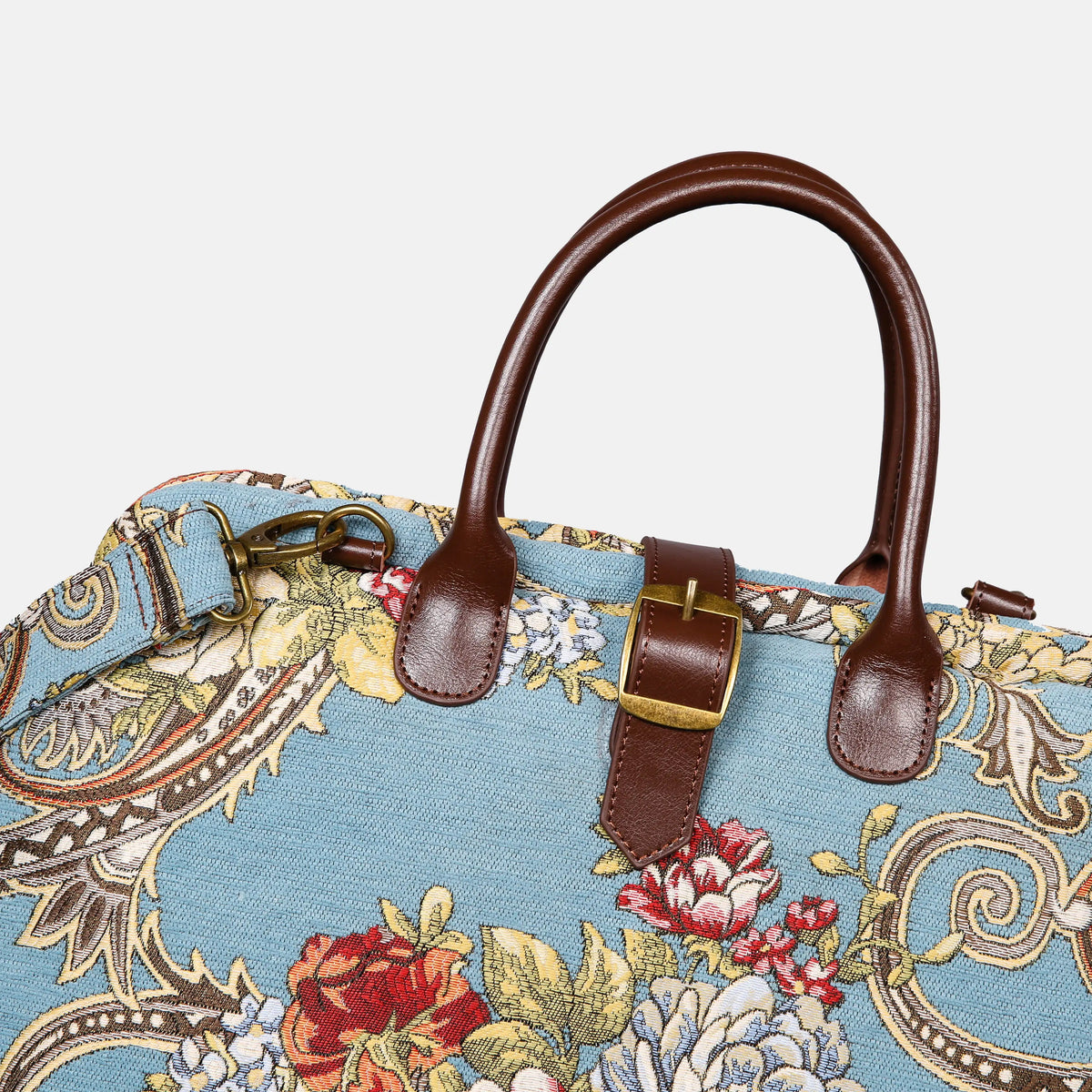 Paisley Mary Poppins Weekender Carpetbag buckle