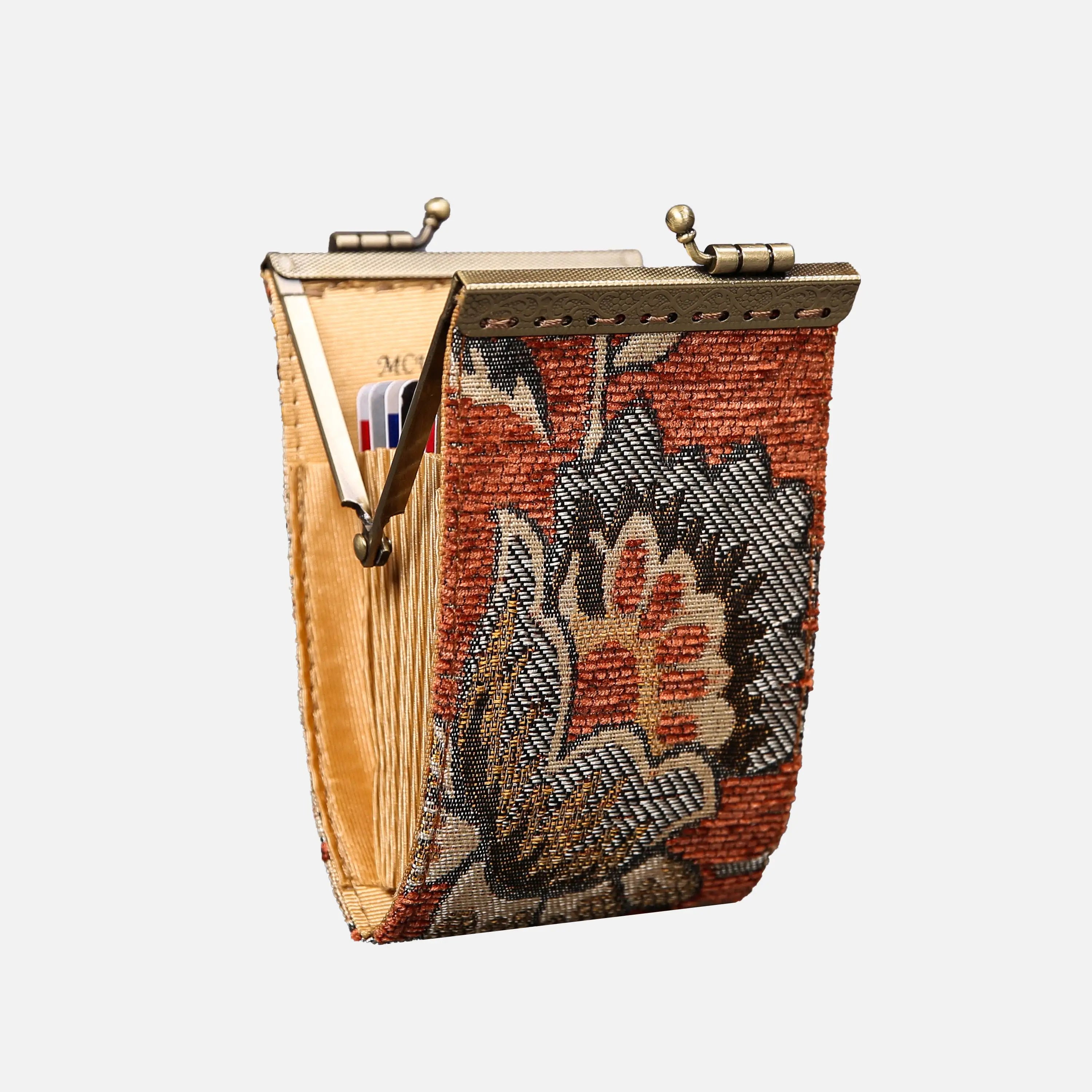 Paisley Orange Card Wallet  of America 11 slots side