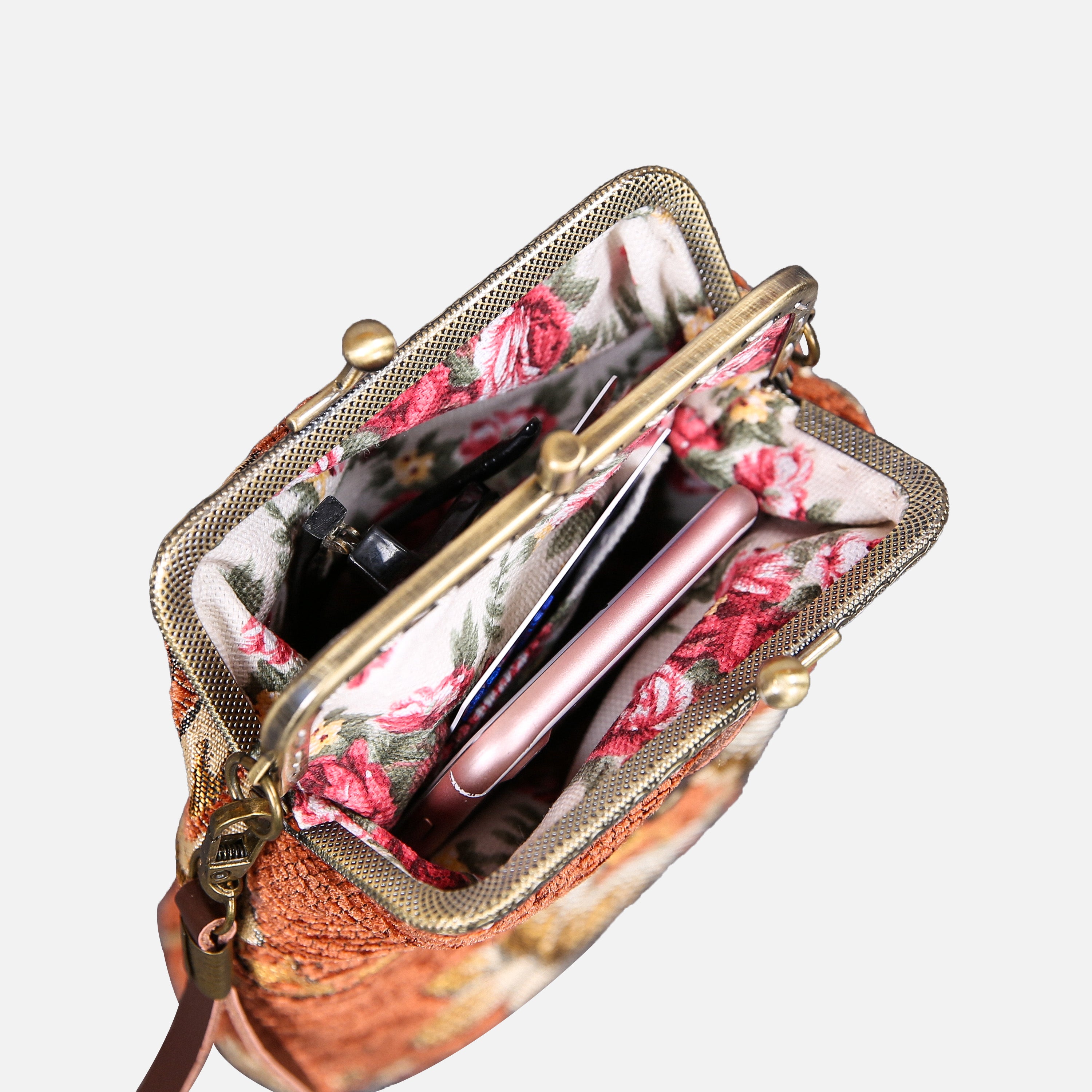Paisley Orange Carpet Phone Case Carpetbag of America inside