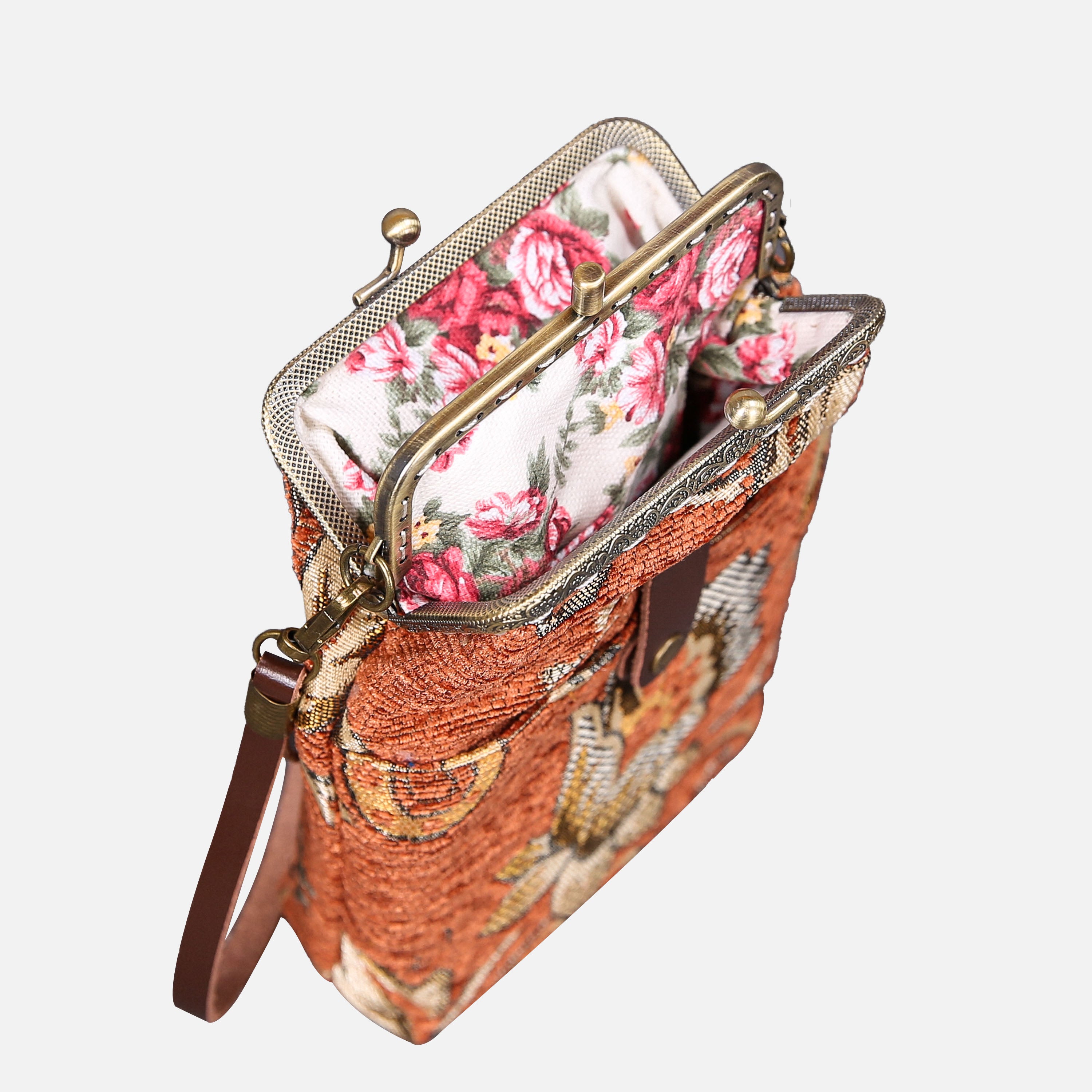 Paisley Orange Carpet Phone Case Carpetbag of America standing