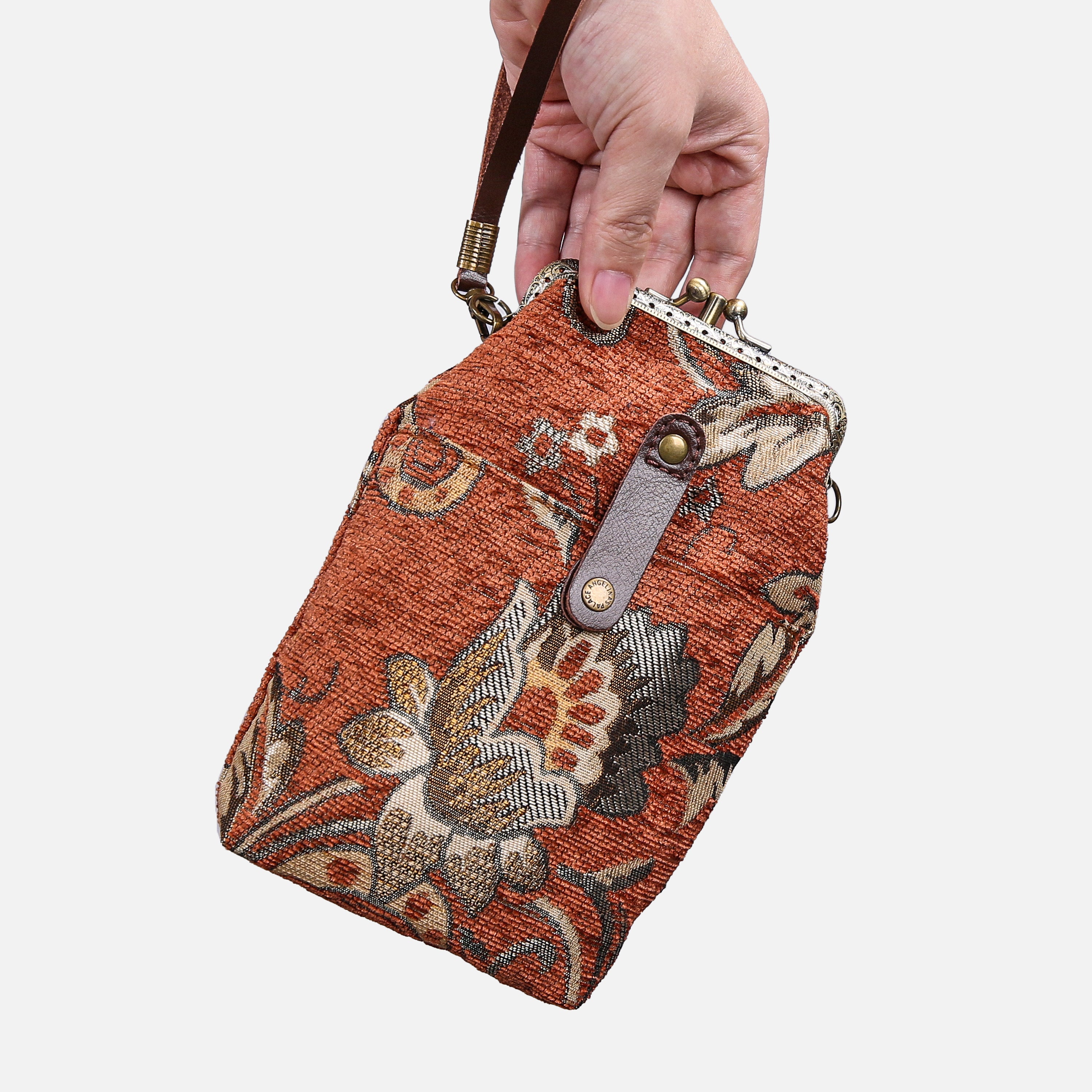 Paisley Orange Carpet Phone Case Carpetbag of America main