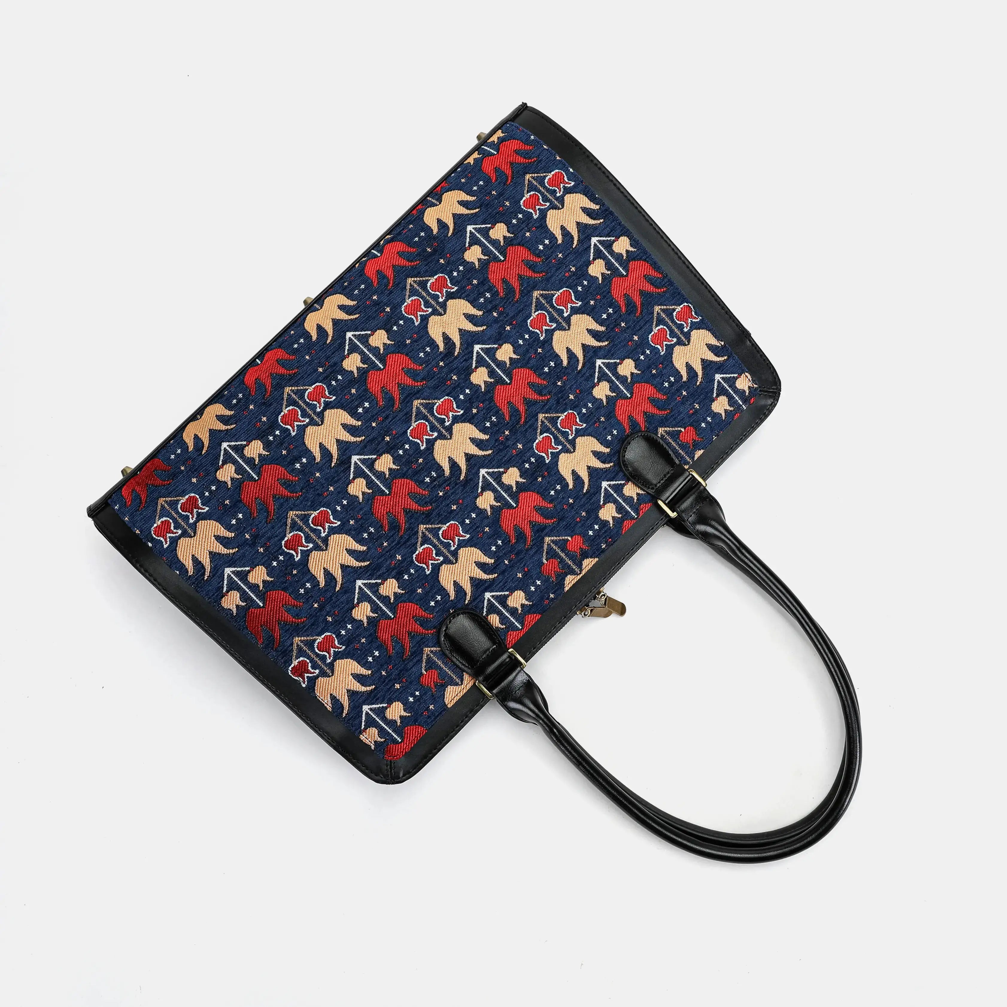 Poppy Bloom Business Tote of America  lay flat