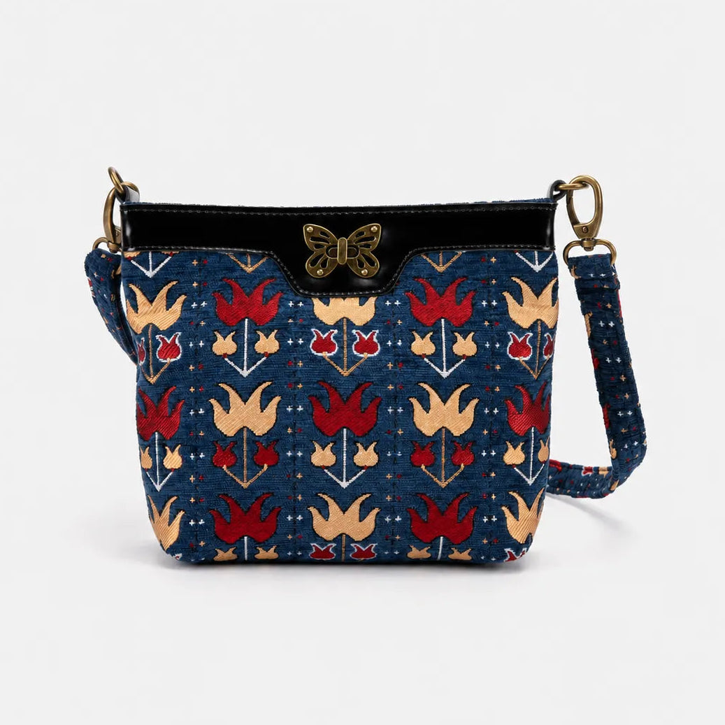 Poppy Bloom Carpet Crossbody Bag Carpetbag of America-main