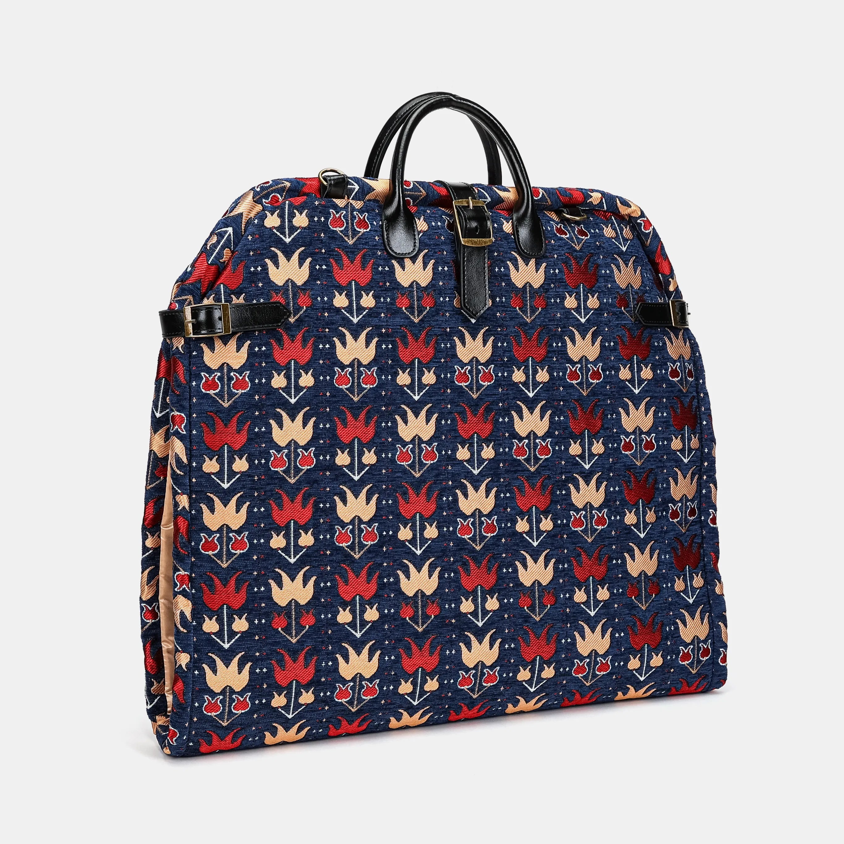 Poppy Bloom Garment Carpet Bag Carpetbag of America front