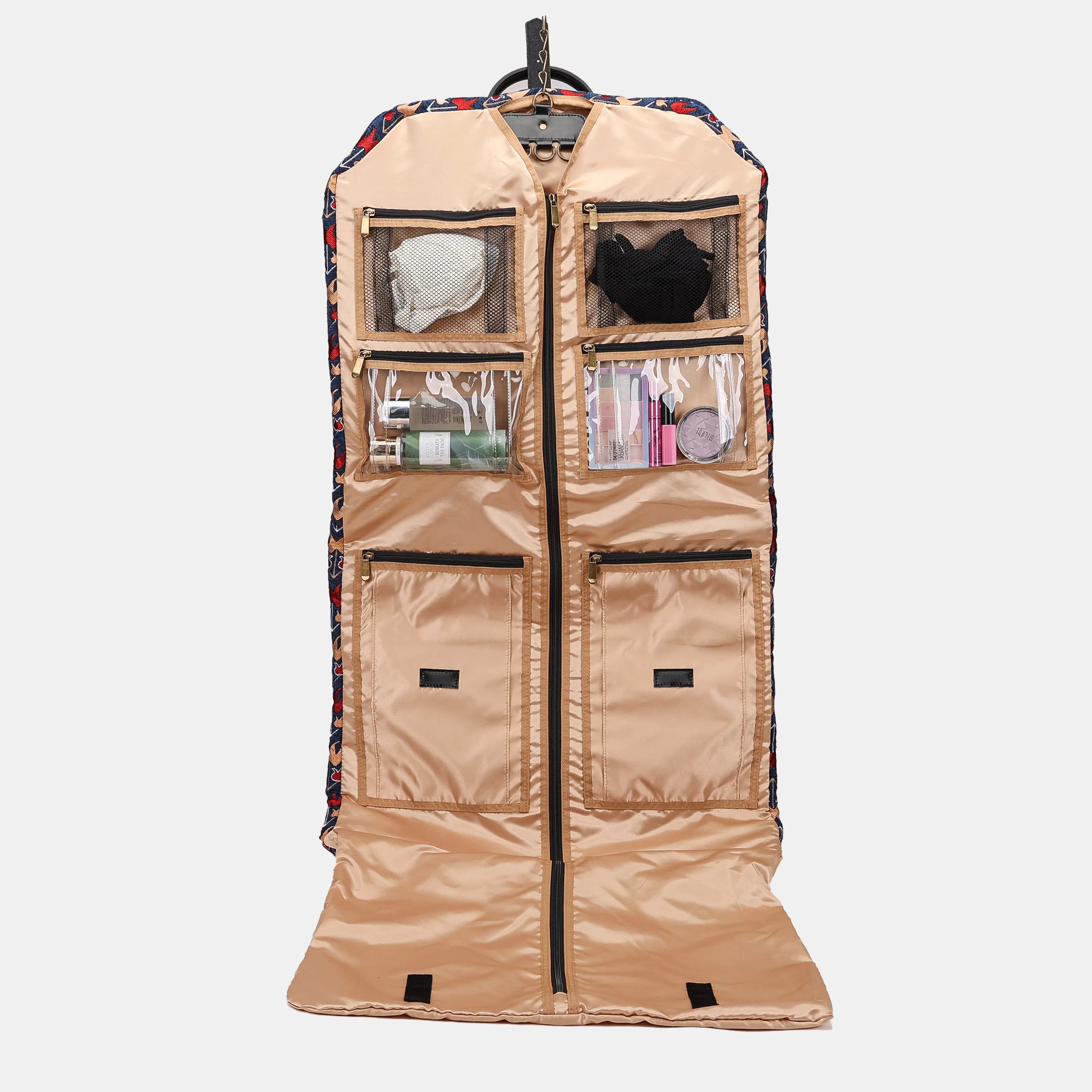 Poppy Bloom Garment Carpet Bag Carpetbag of America unfold
