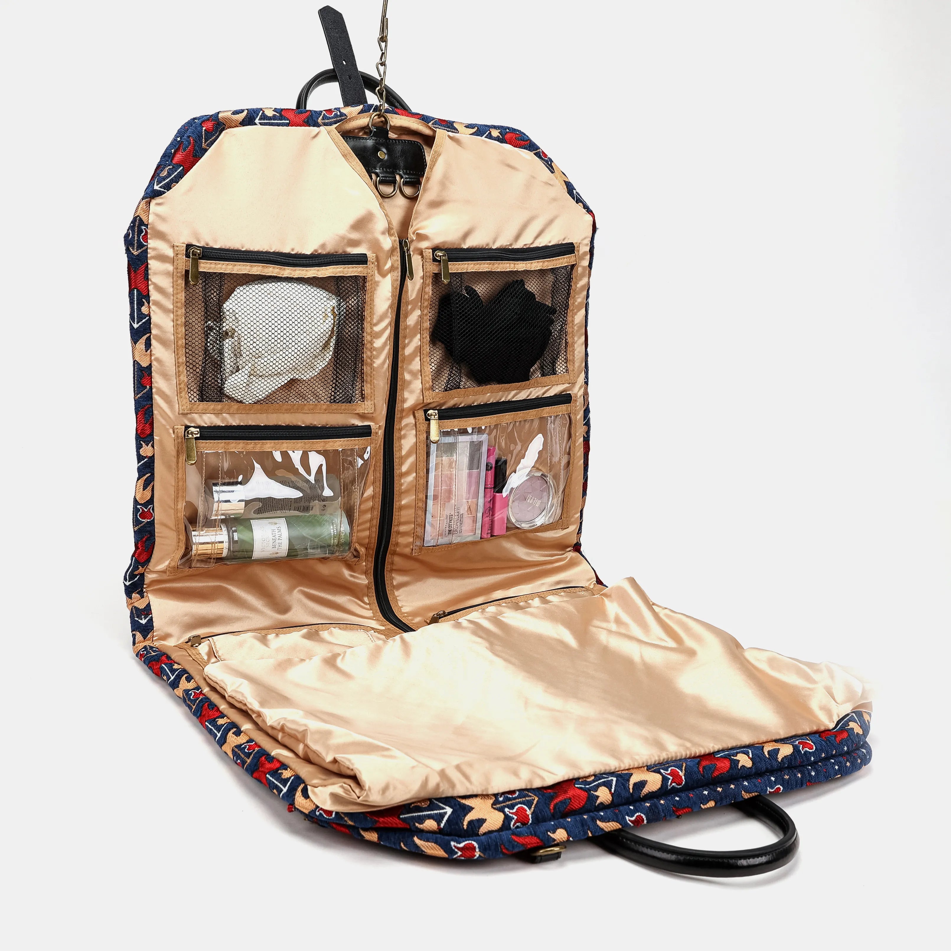 Poppy Bloom Garment Carpet Bag Carpetbag of America overview