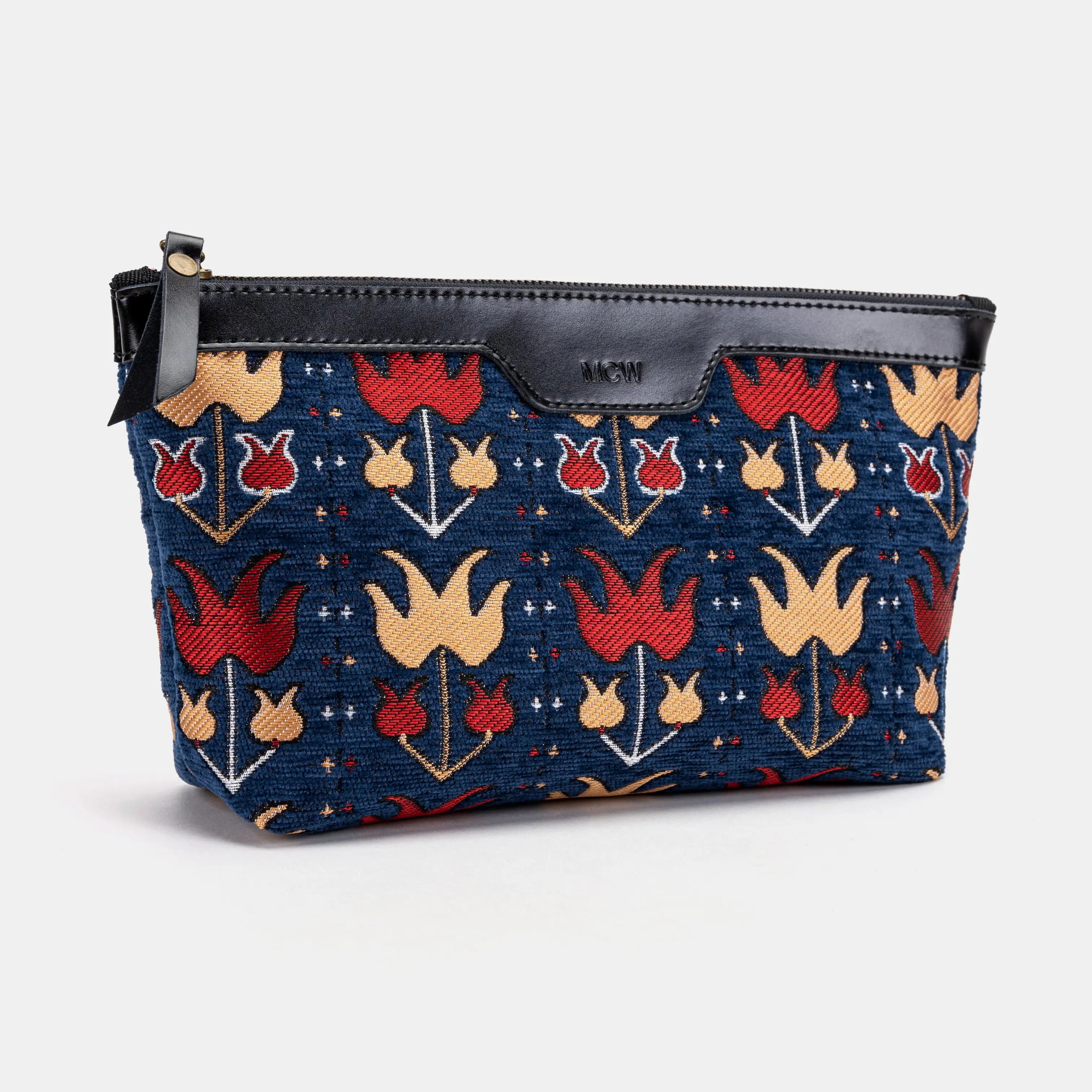 Poppy Bloom Carpet Makeup Bag Carpetbag of America front side