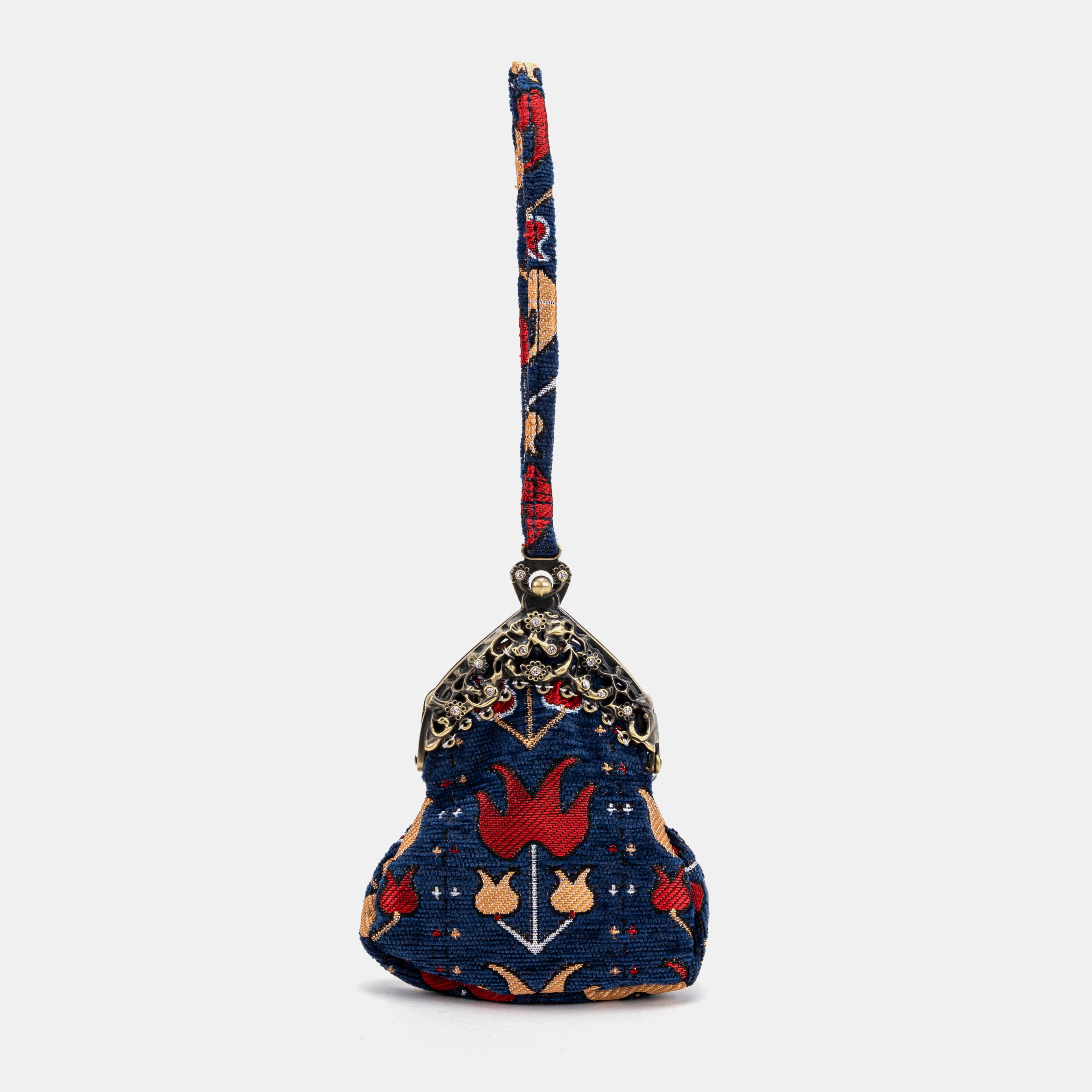 Poppy Bloom Chatelaine Purse Wristlet Bag carpet bag  of America front