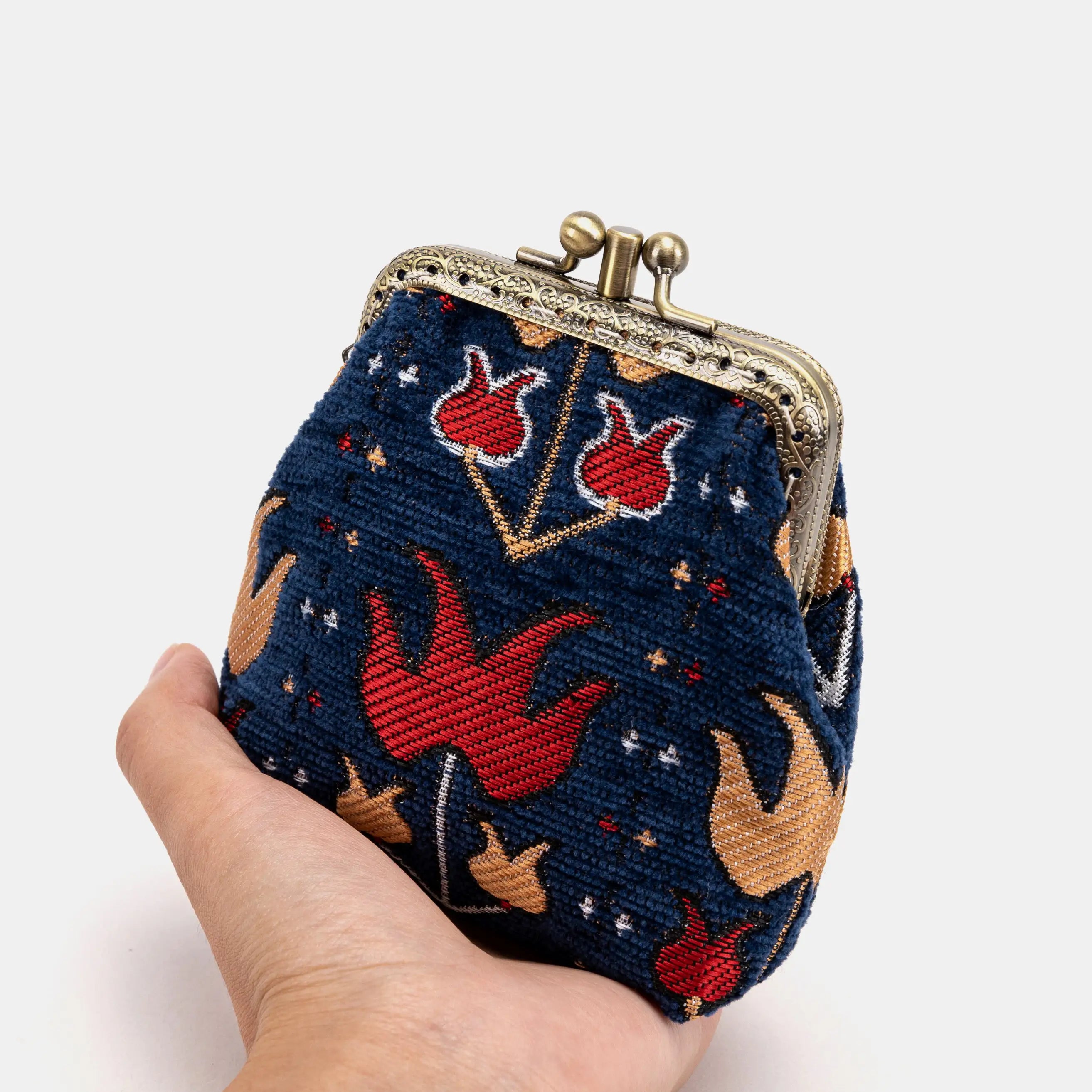 Poppy Bloom Double Kiss Clasp Coin Purse Carpetbag of America main