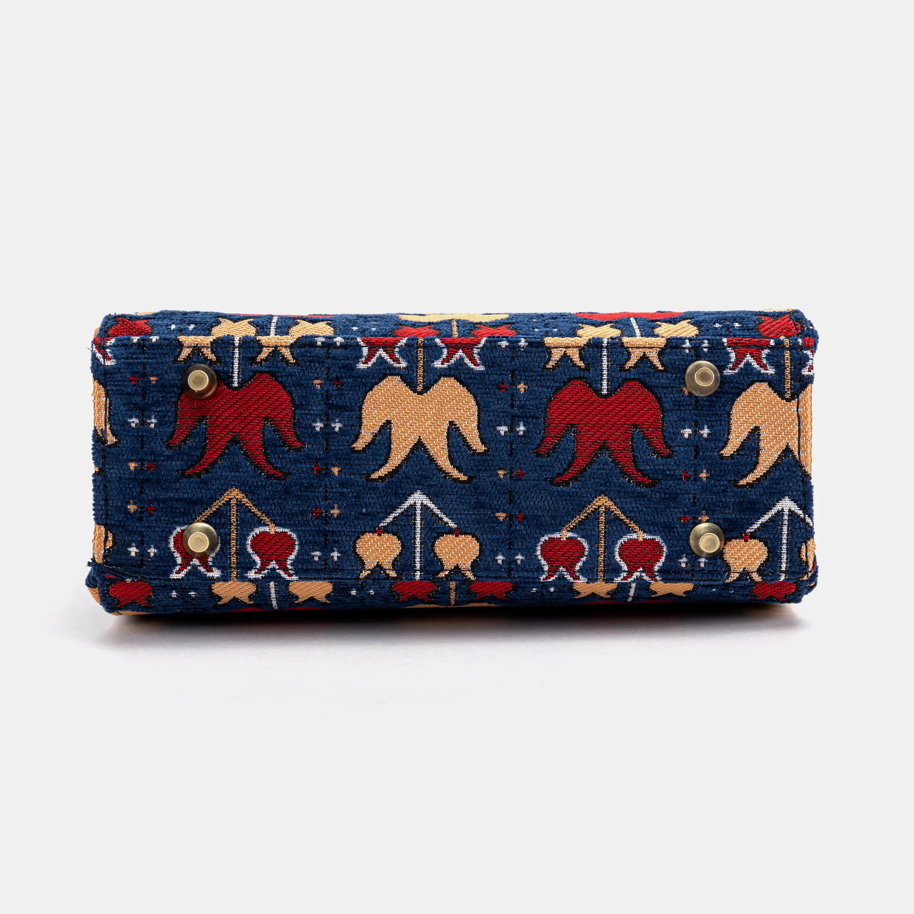 Poppy Bloom Flap Satchel Carpetbag of America bottom