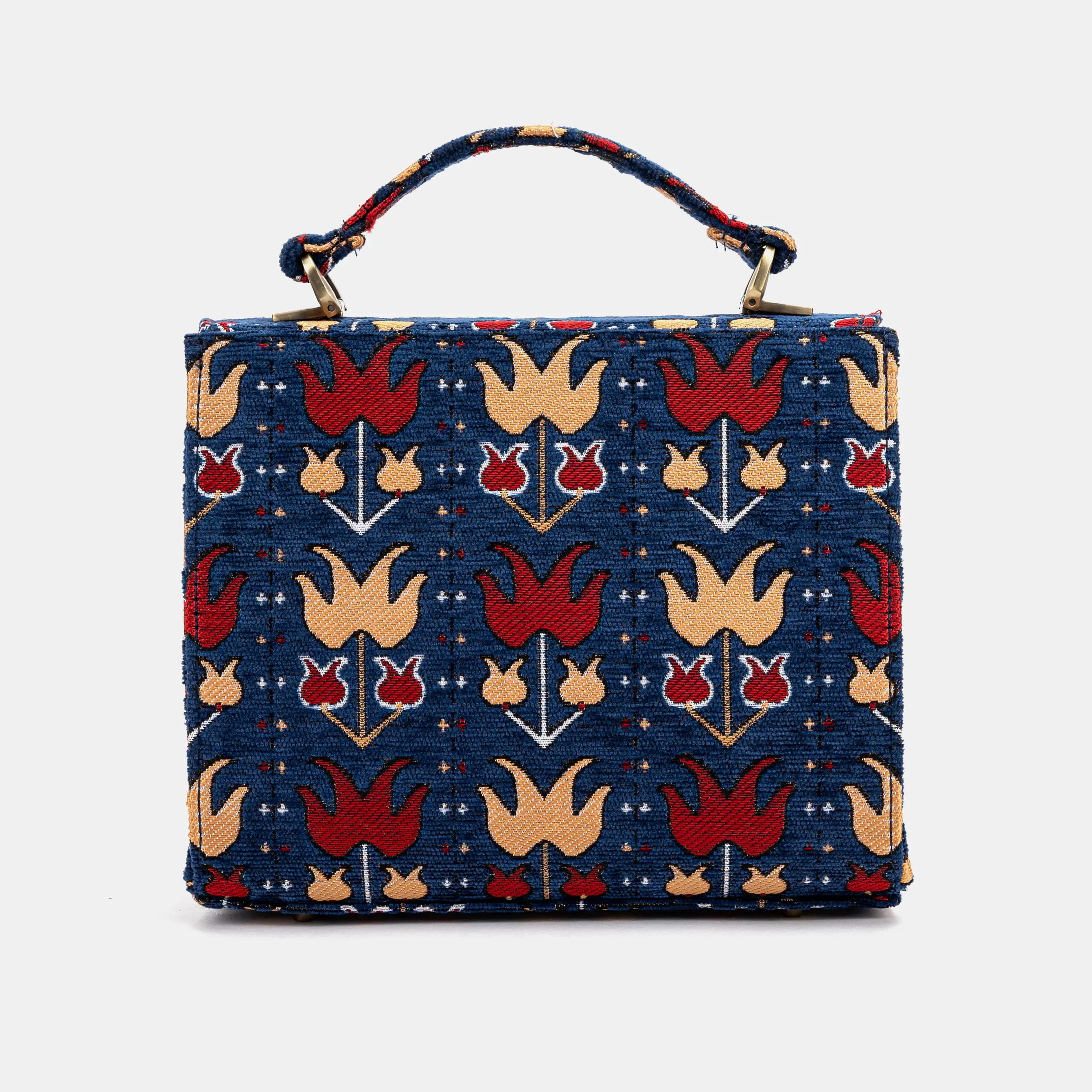 Poppy Bloom Flap Satchel Carpetbag of America back