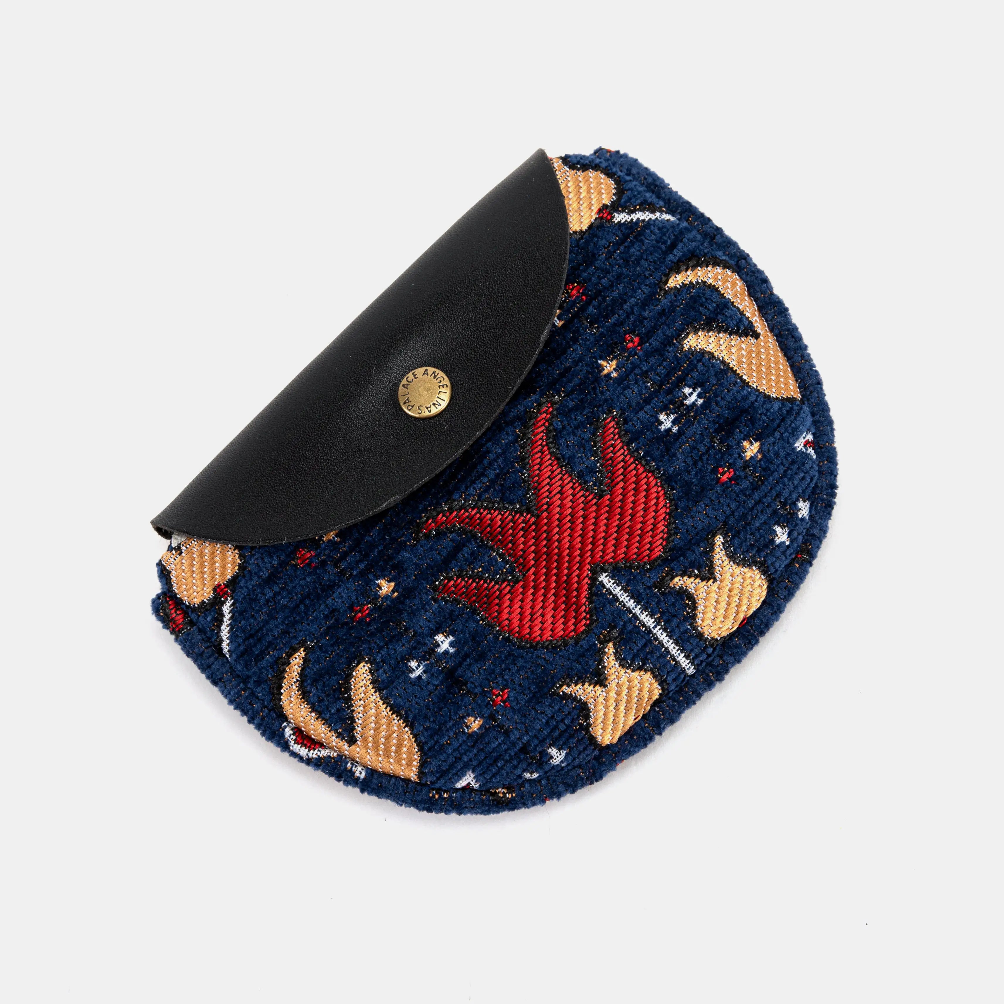 Poppy Bloom Rosary Bag Carpetbag of America lay flat closed