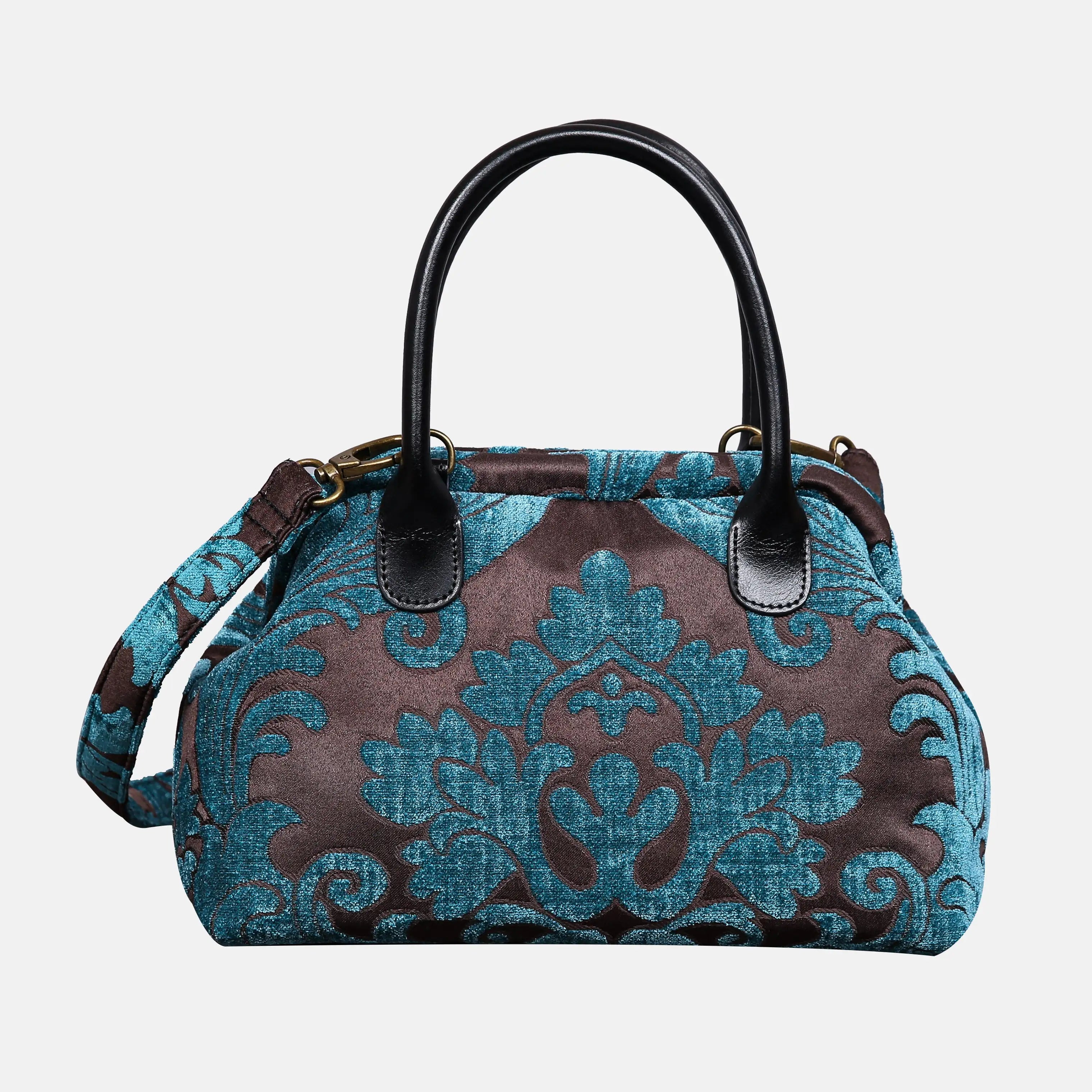 Queen Azure Blue Carpet Satchel carpet bag MCW Handmade of America main