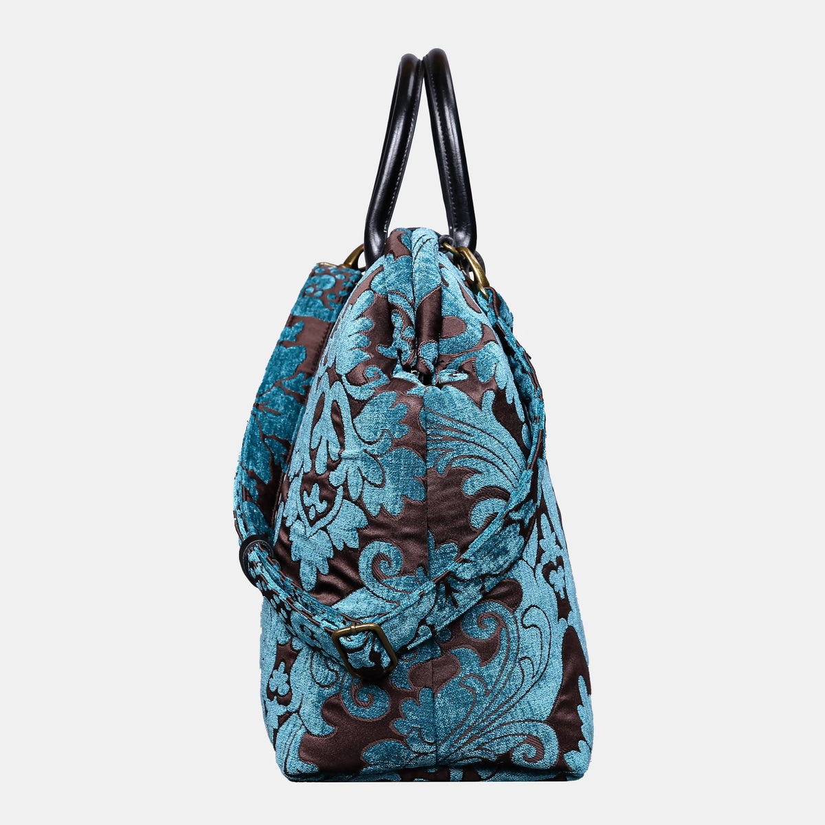 Queen Azure Blue Mary Poppins Weekender Carpetbag of America side