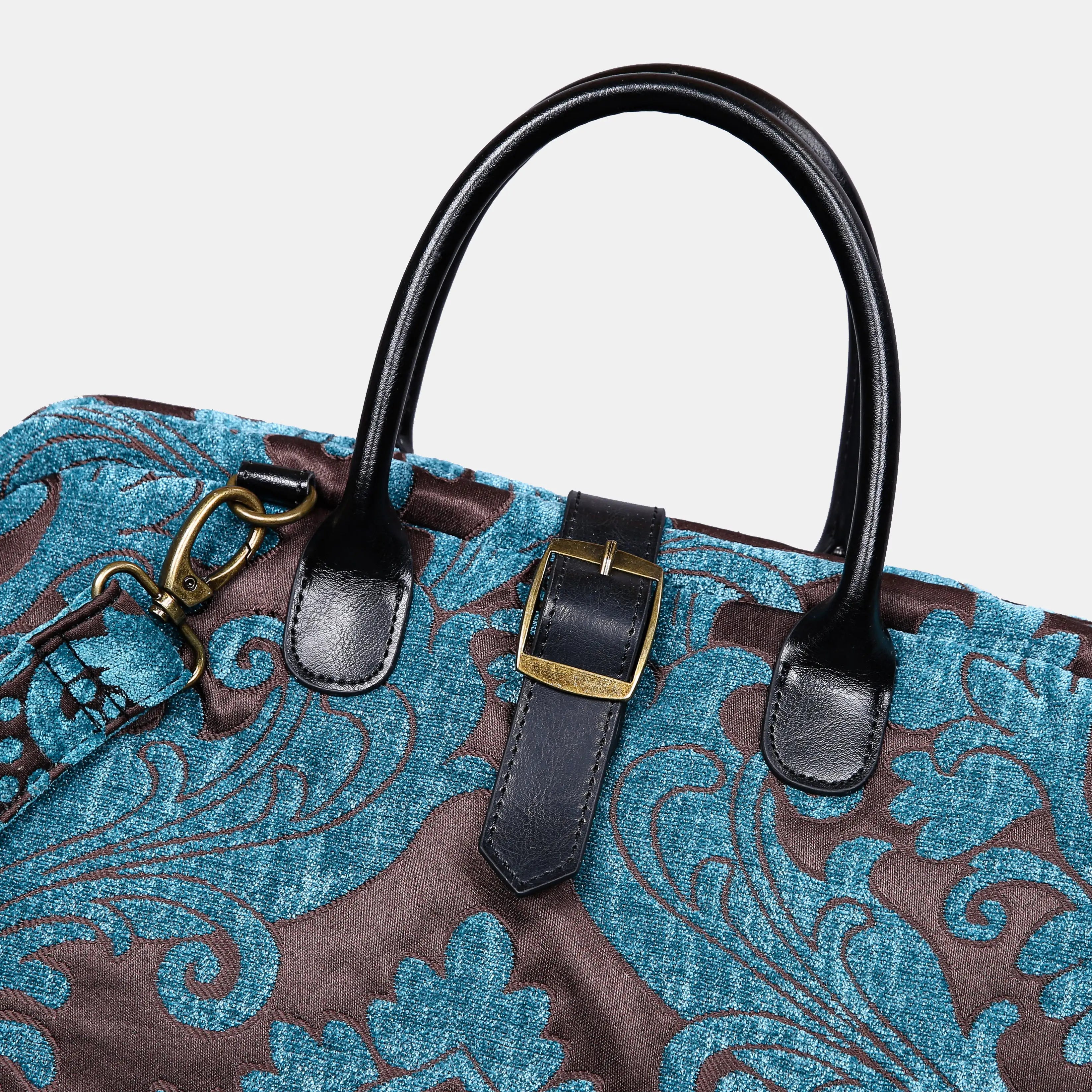 Queen Azure Blue Mary Poppins Weekender Carpetbag of America buckle