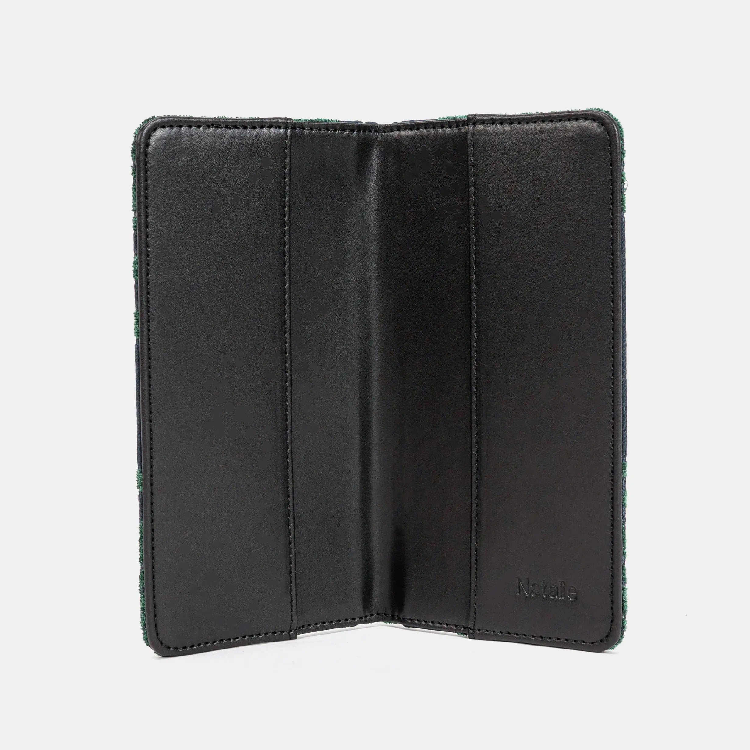 Queen Hunter Green Checkbook Cover of America inside