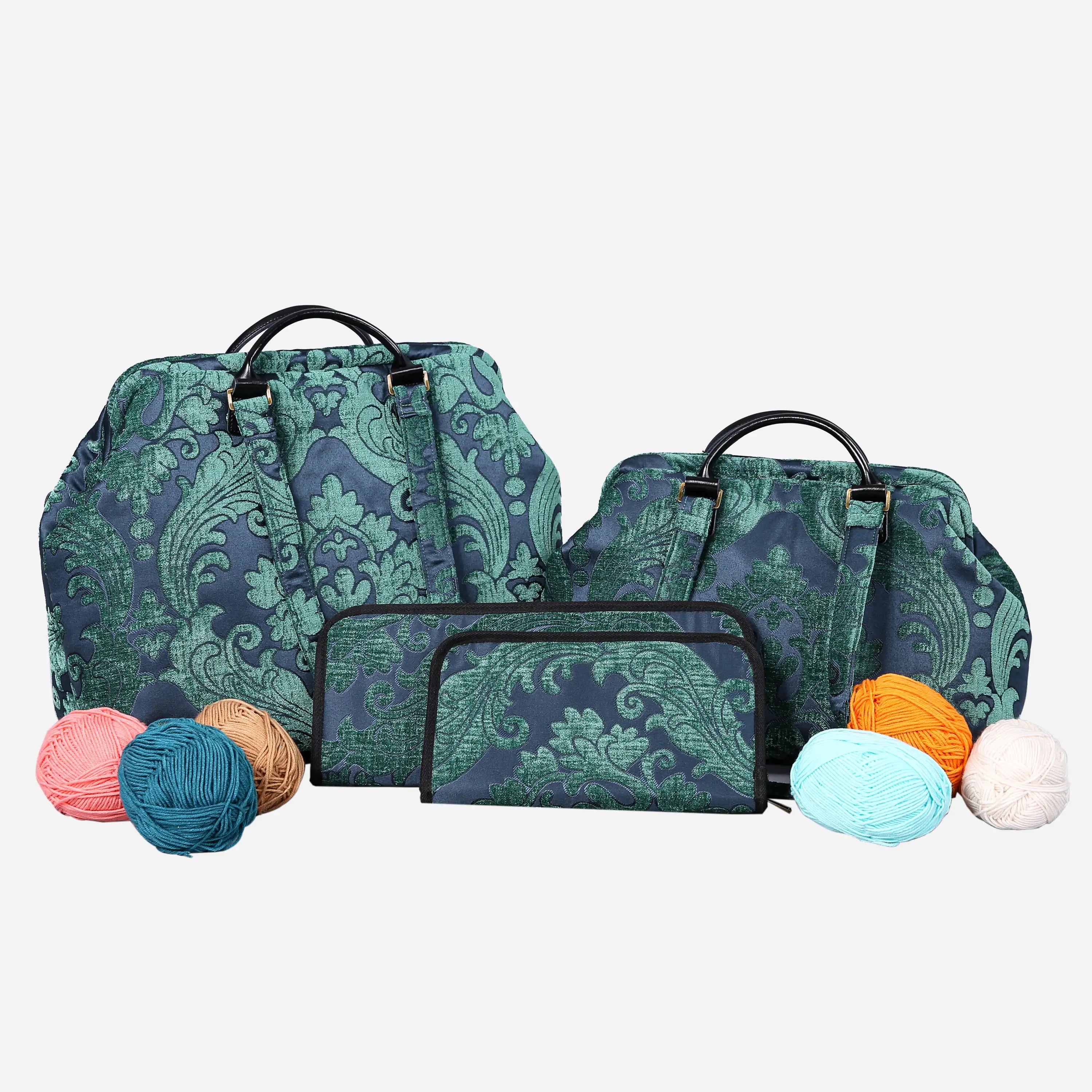 Queen Hunter Green Knitting Project Bag of America-set