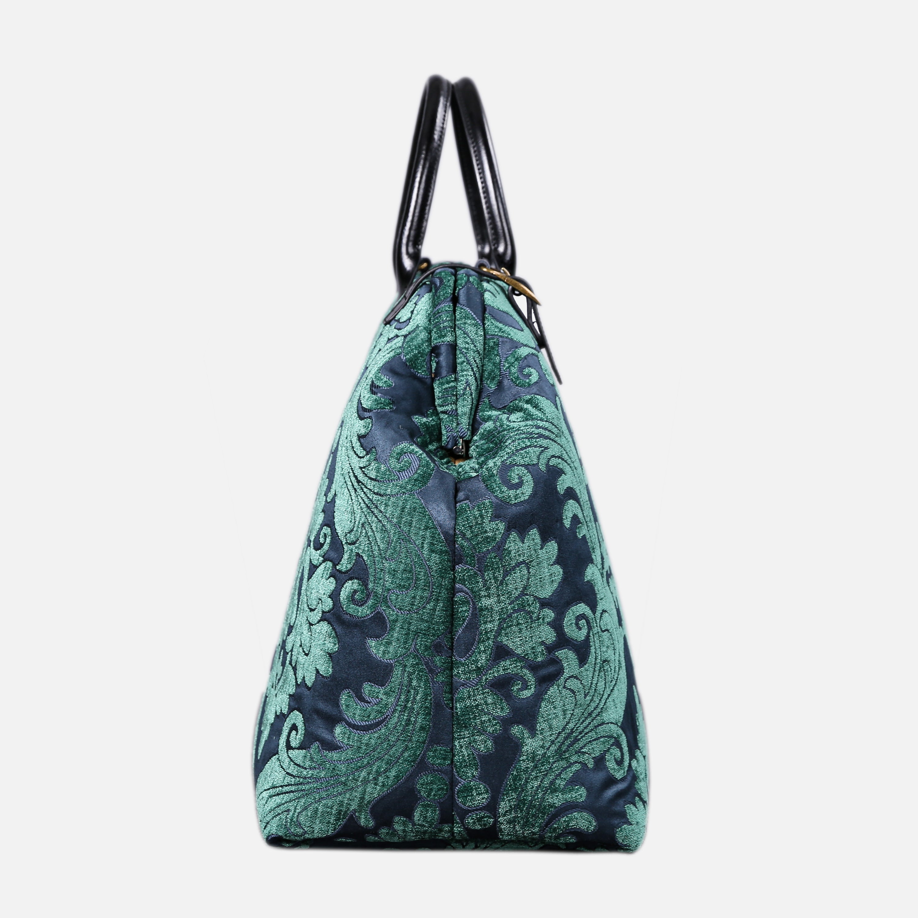 Queen Hunter Green Large Carpetbag   of America side