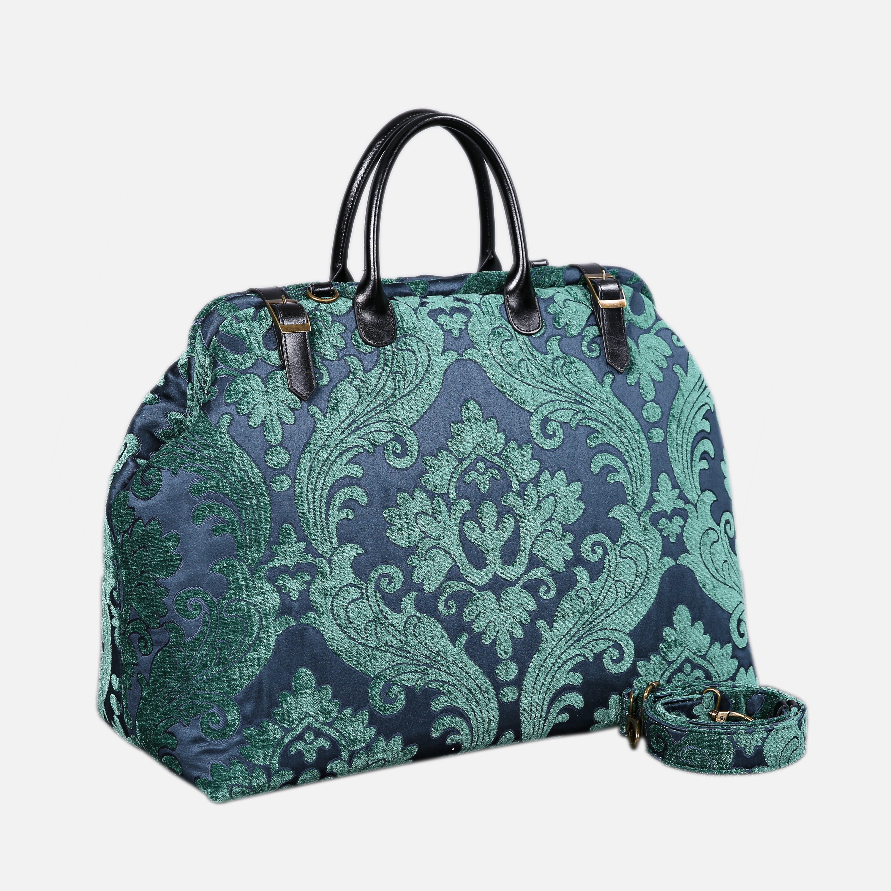 Queen Hunter Green Large Carpetbag  of America with shoulder strap