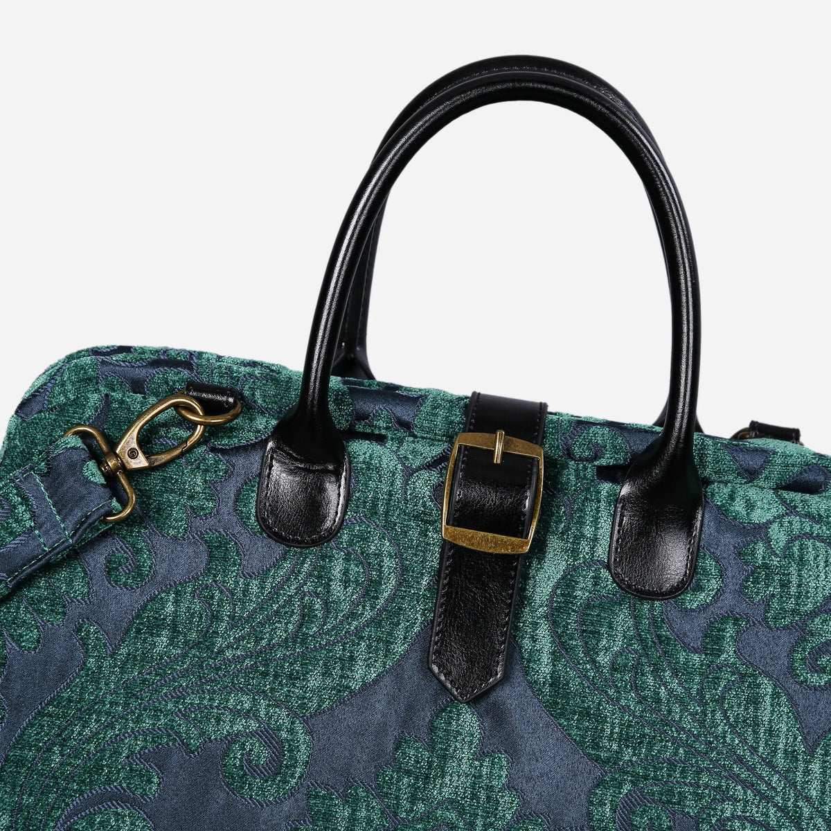 Queen Hunter Green Mary Poppins Weekender Carpetbag of America buckle