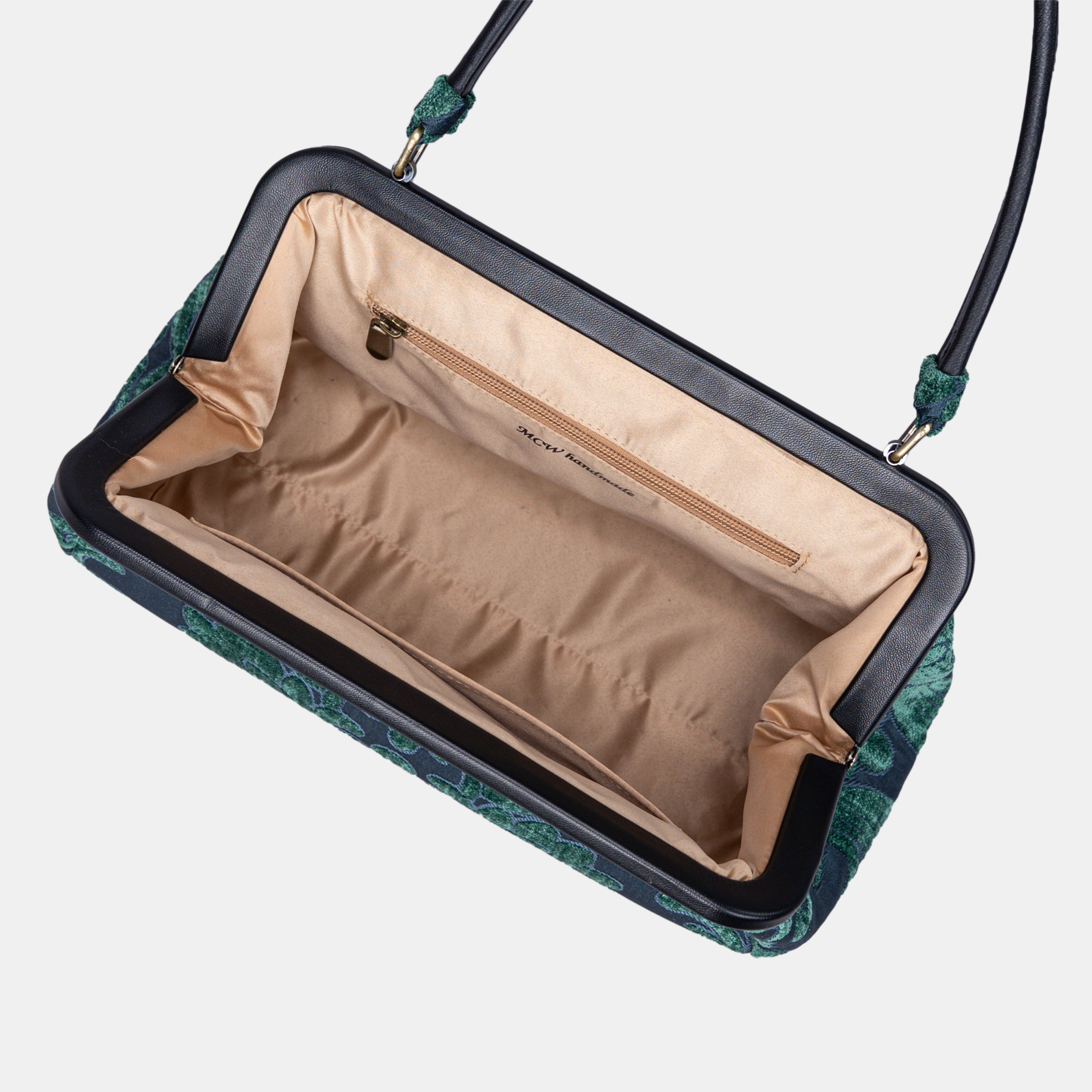 Queen Hunter Green Shoulder Bag inside