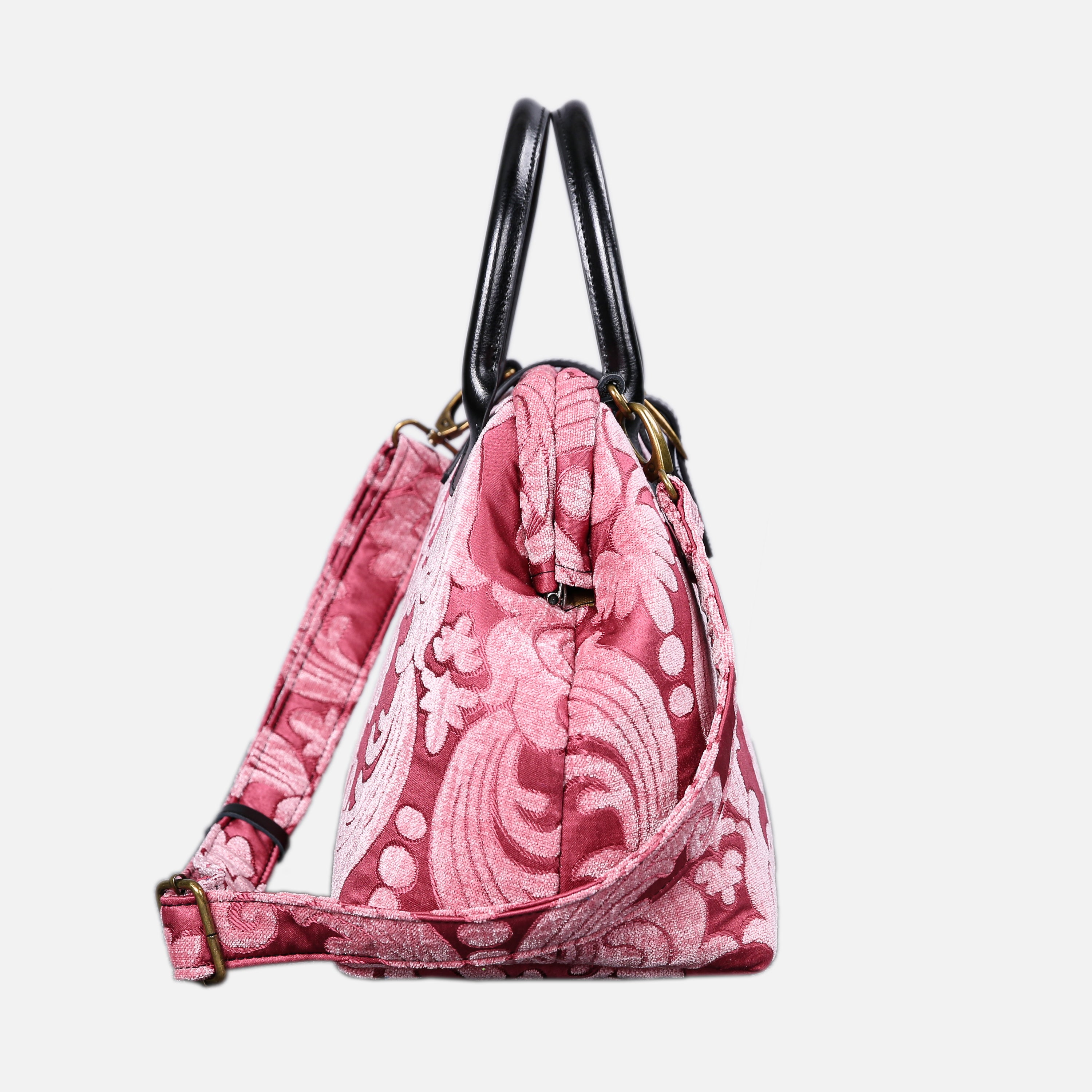 Queen Rose Pink Carpet Handbag Purse carpet bag MCW Handmade of America side