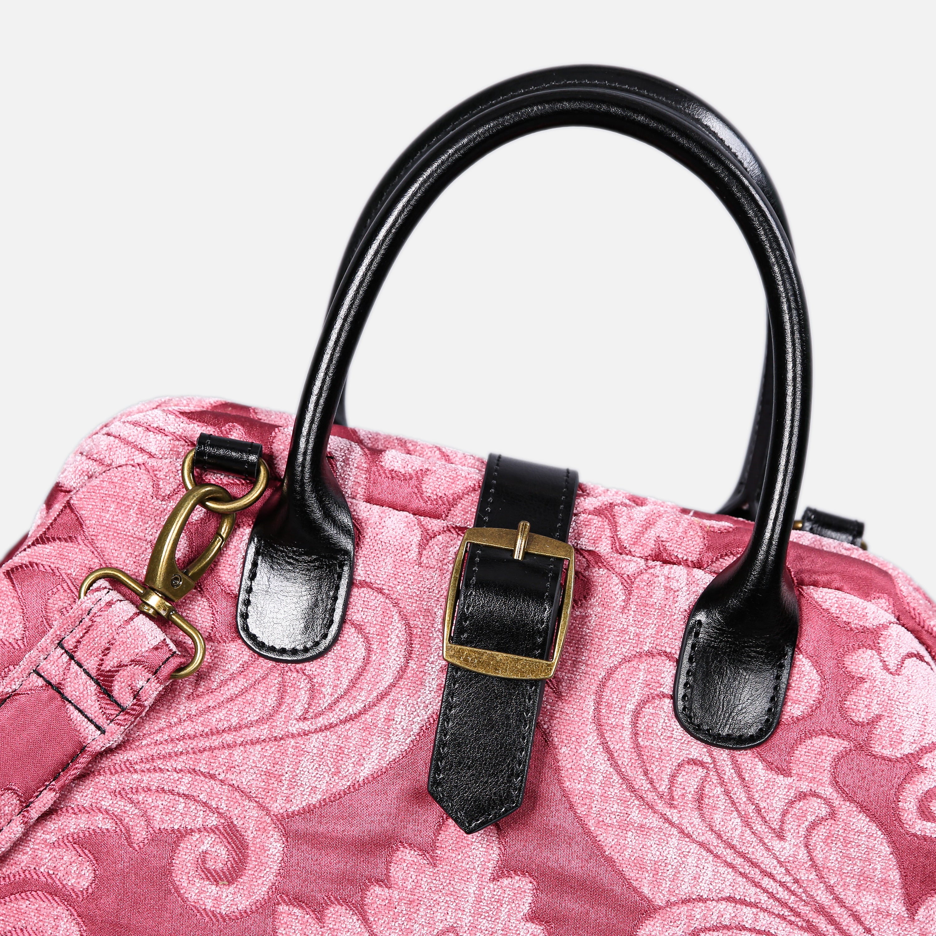 Queen Rose Pink Carpet Handbag Purse carpet bag MCW Handmade of America buckle