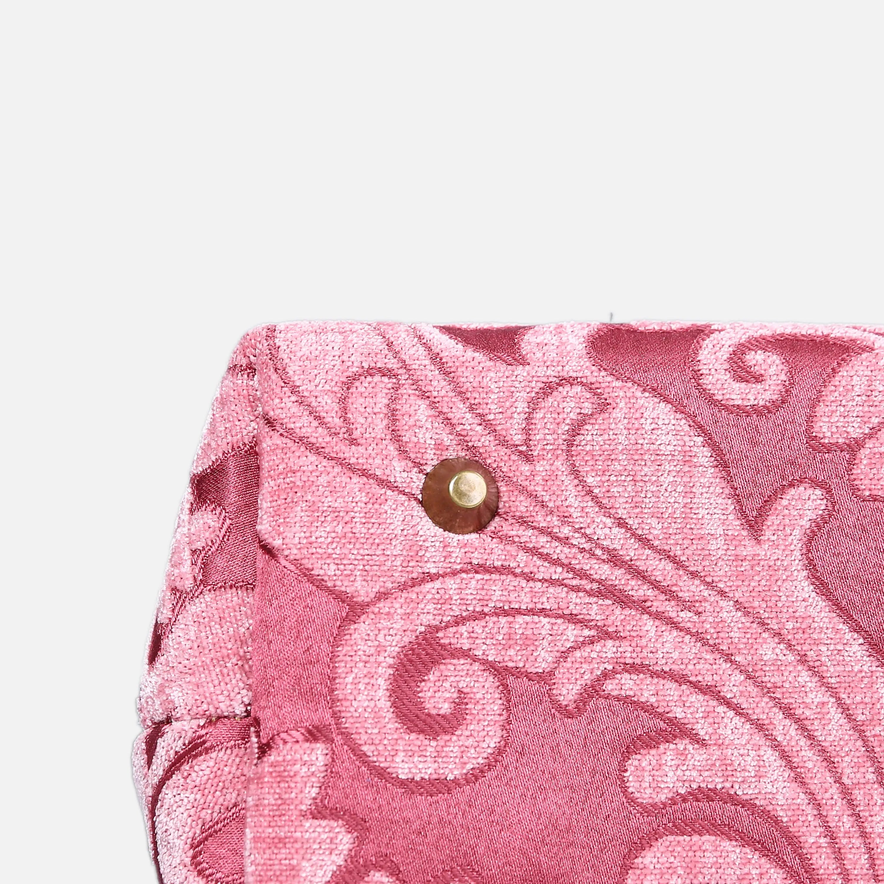 Queen Rose Pink Carpet Satchel carpet bag MCW Handmade of America bottom