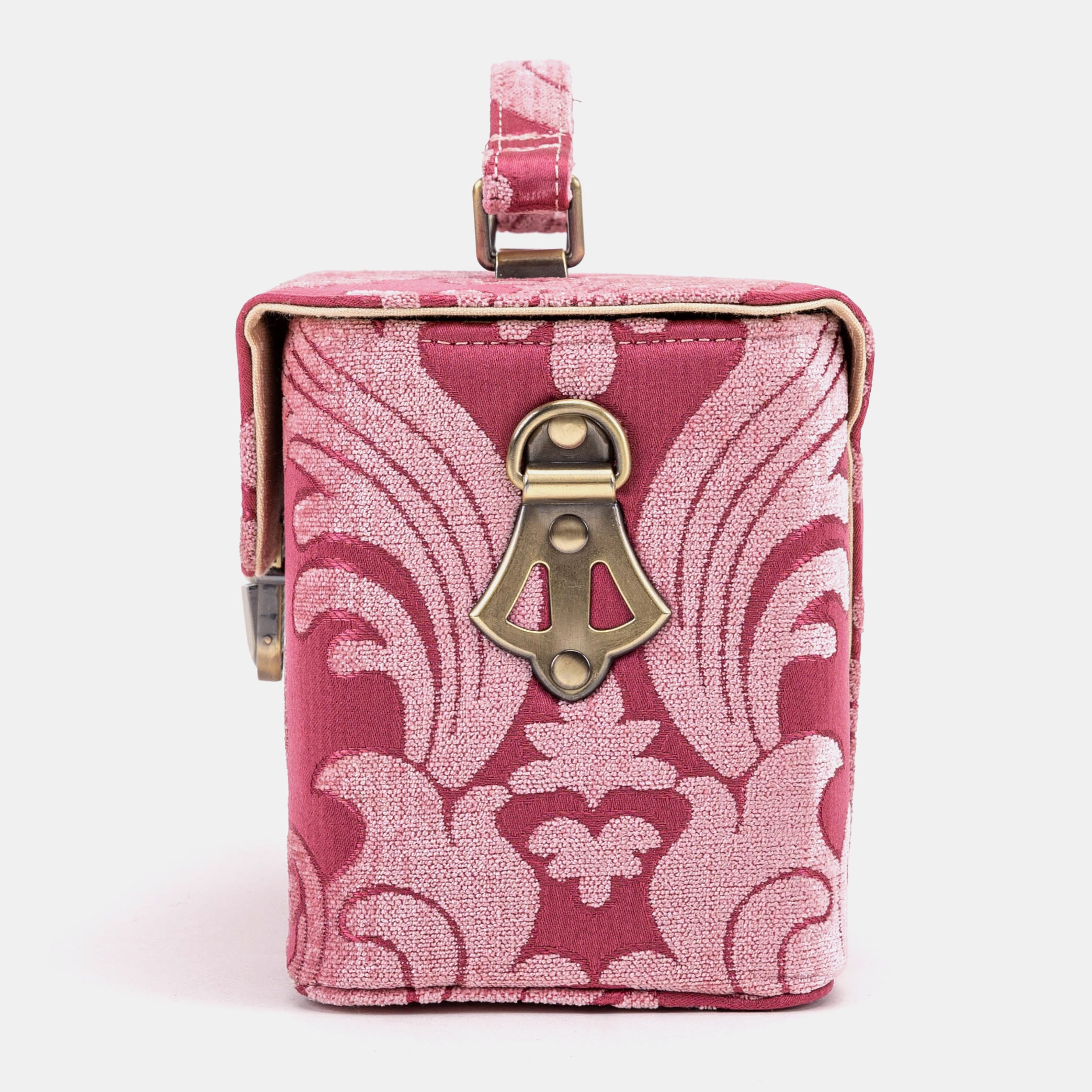 Queen Rose Pink Clara Medium Train Case Purse of America side