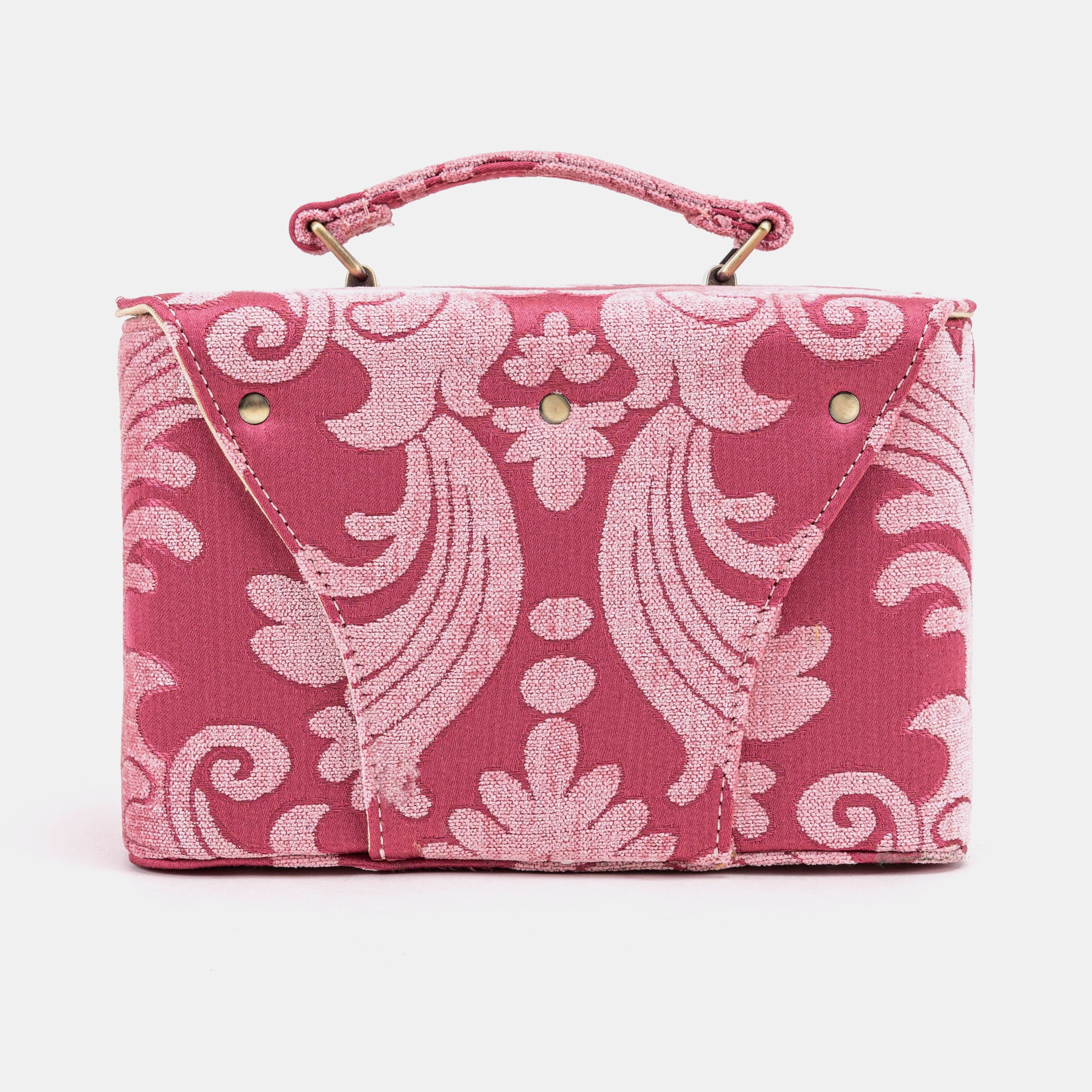 Queen Rose Pink Clara Medium Train Case Purse of America back