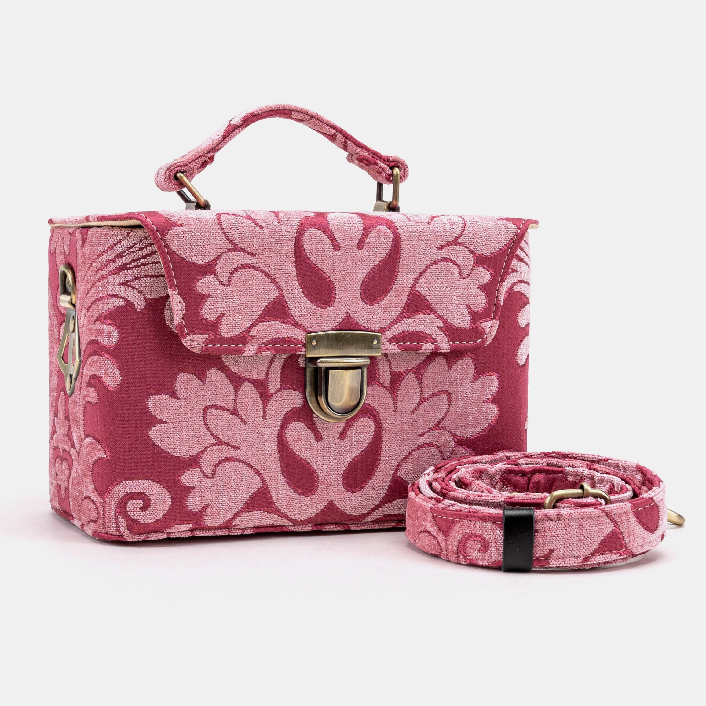Queen Rose Pink Clara Medium Train Case Purse of America main