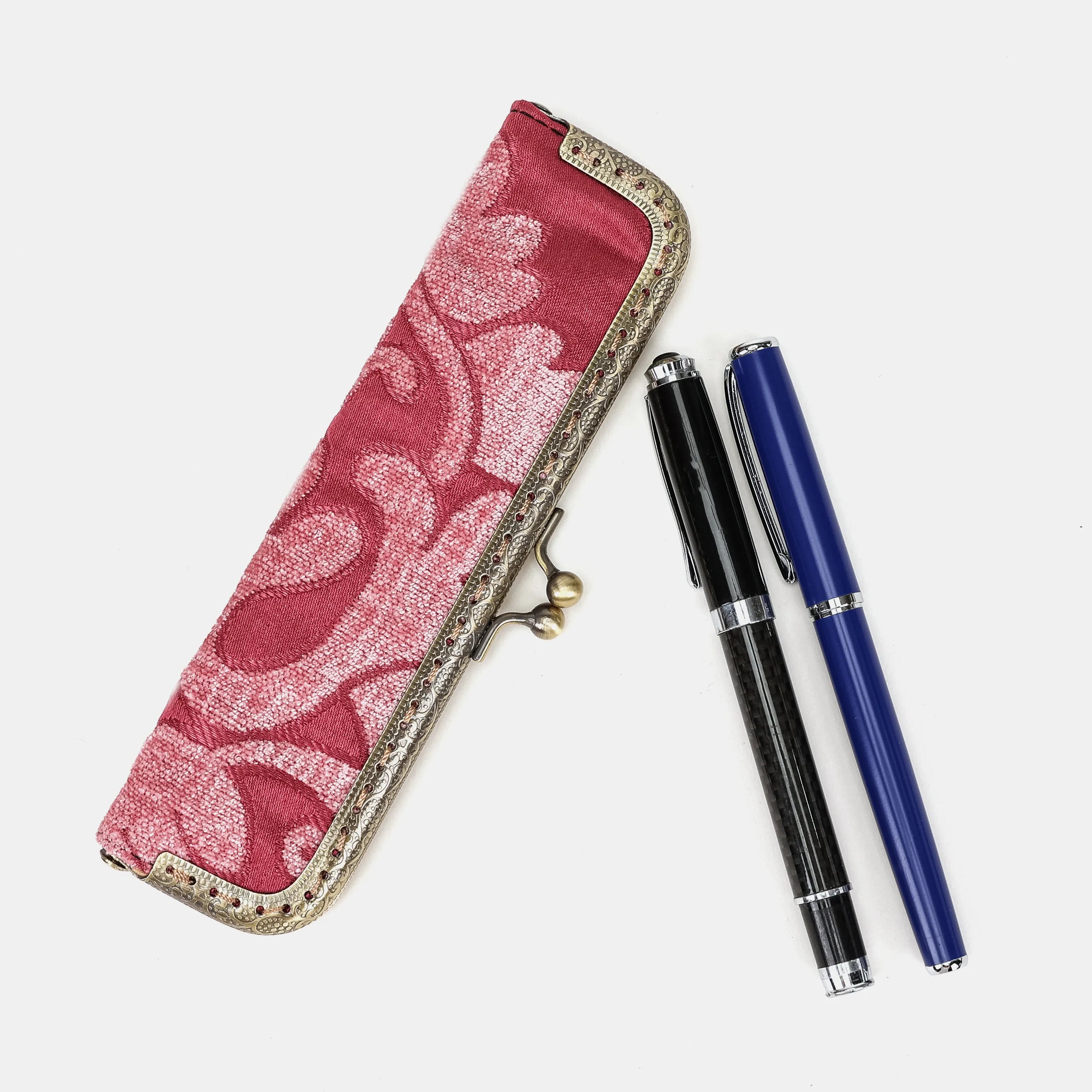 Queen Rose Pink Duo Pen Case Carpetbag of America overview