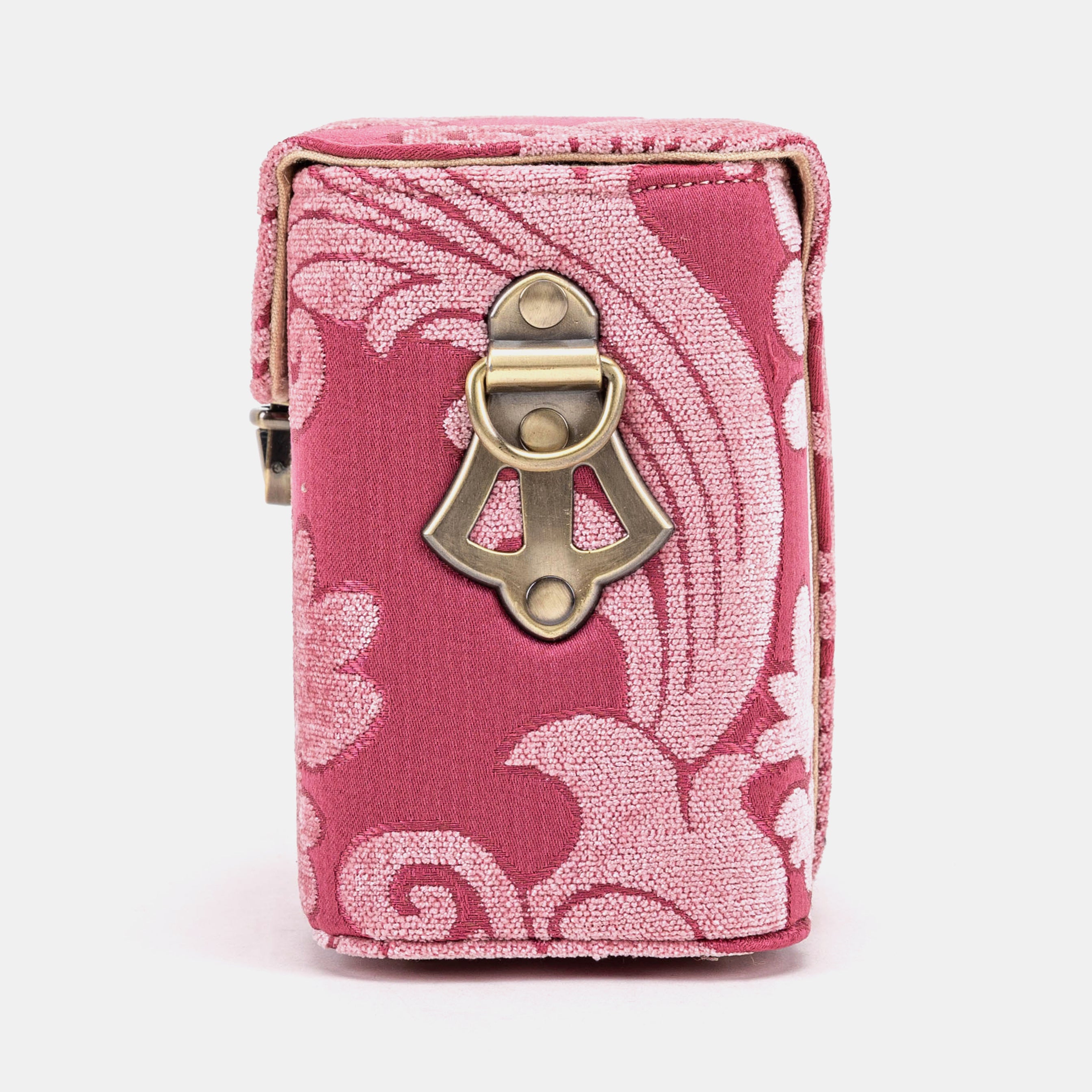 Queen Rose Pink Emma Small Train Case Crossbody of America side