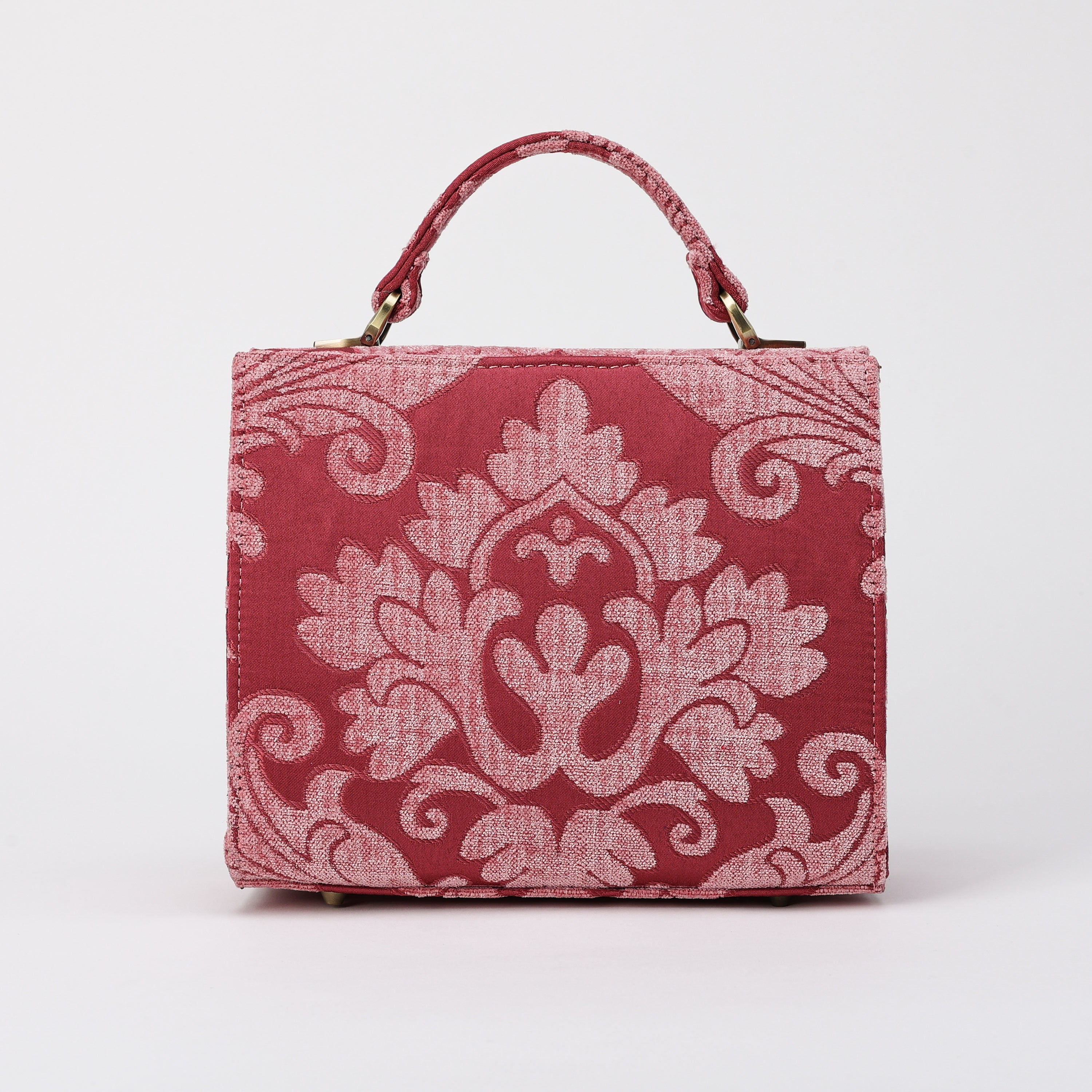 Queen Rose Pink Flap Satchel Carpetbag of America back
