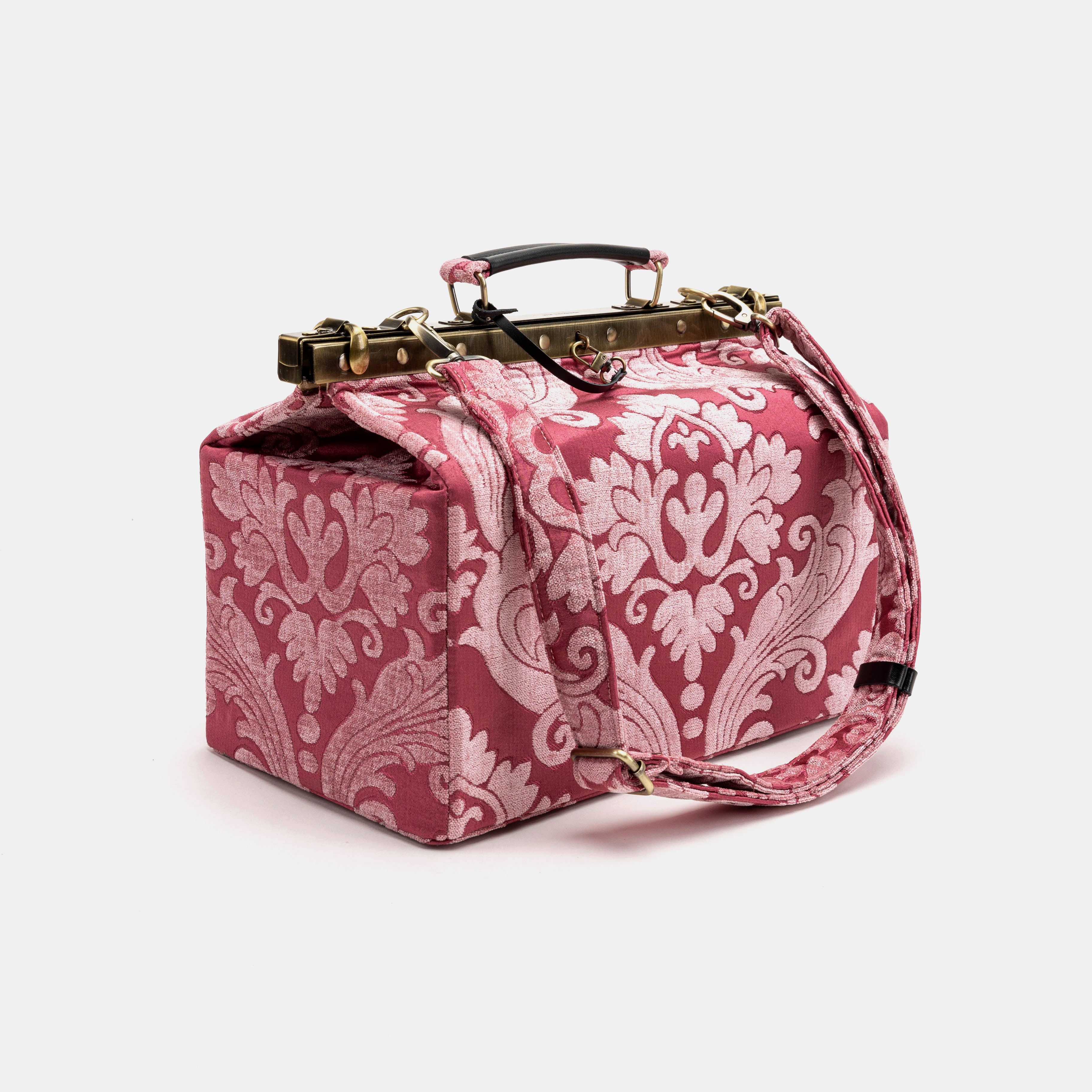 Queen Rose Pink Genevieve Carpet Gladstone Bag of America with shoulder strap
