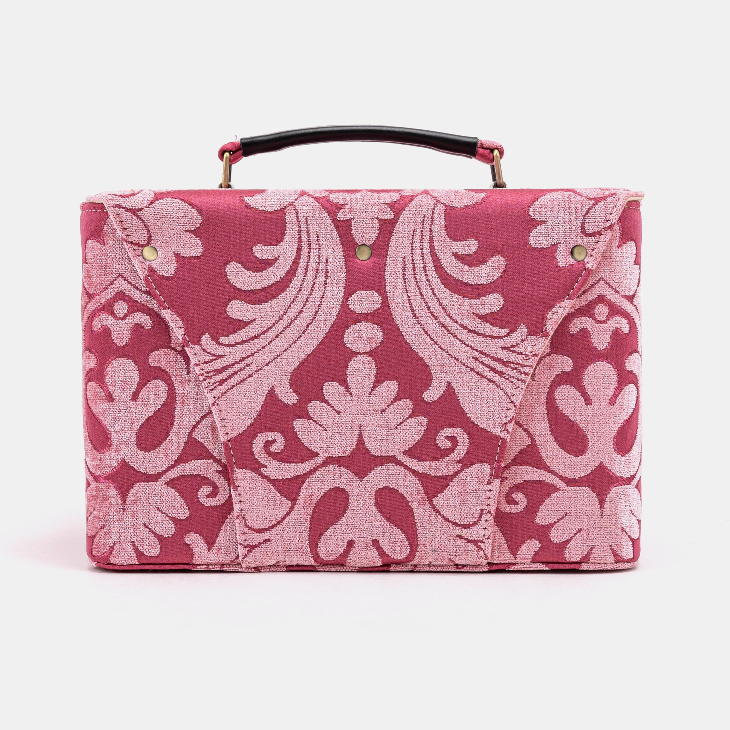 Queen Rose Pink Josephine Large Train Case of America back