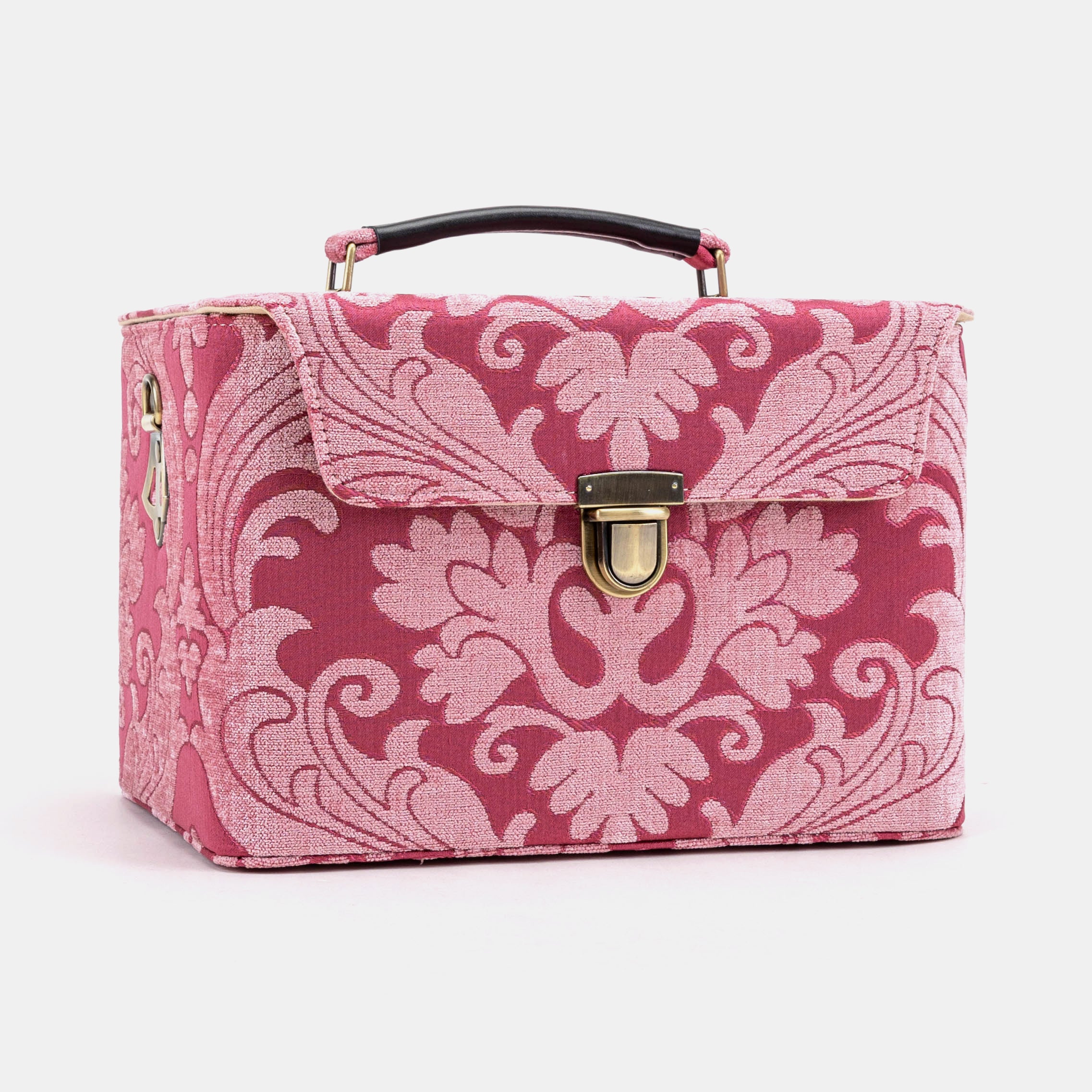 Queen Rose Pink Josephine Large Train Case of America front side