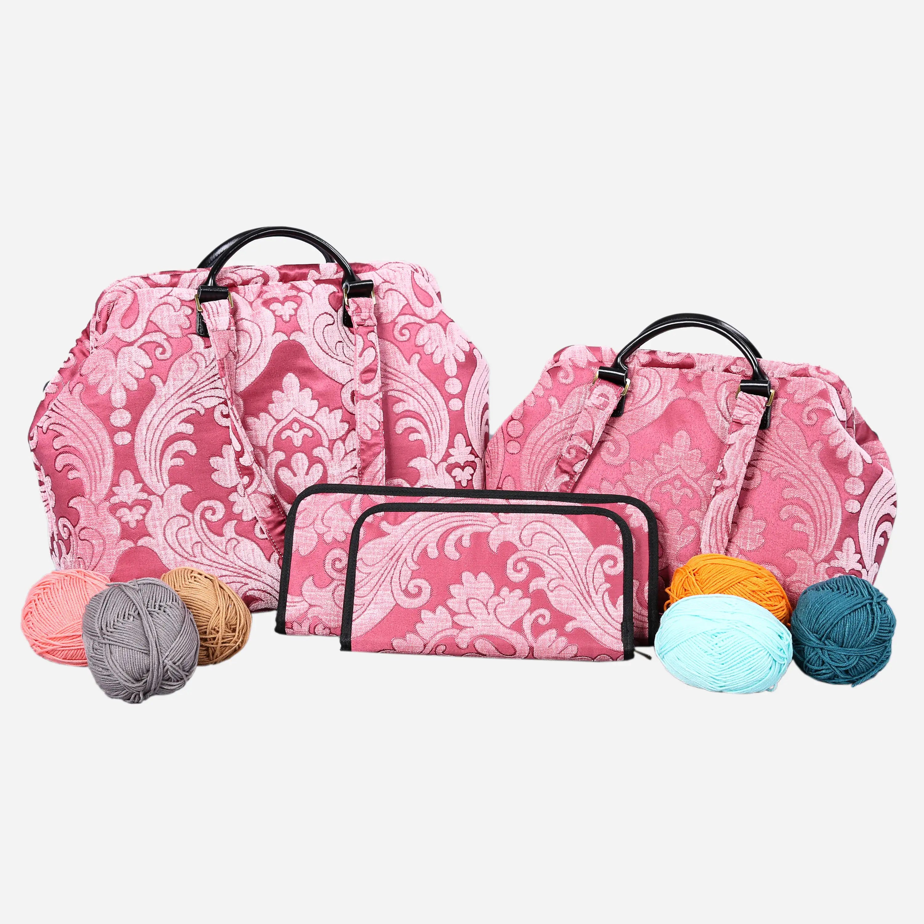 Queen Rose Pink Knitting Project Bag  of America-set