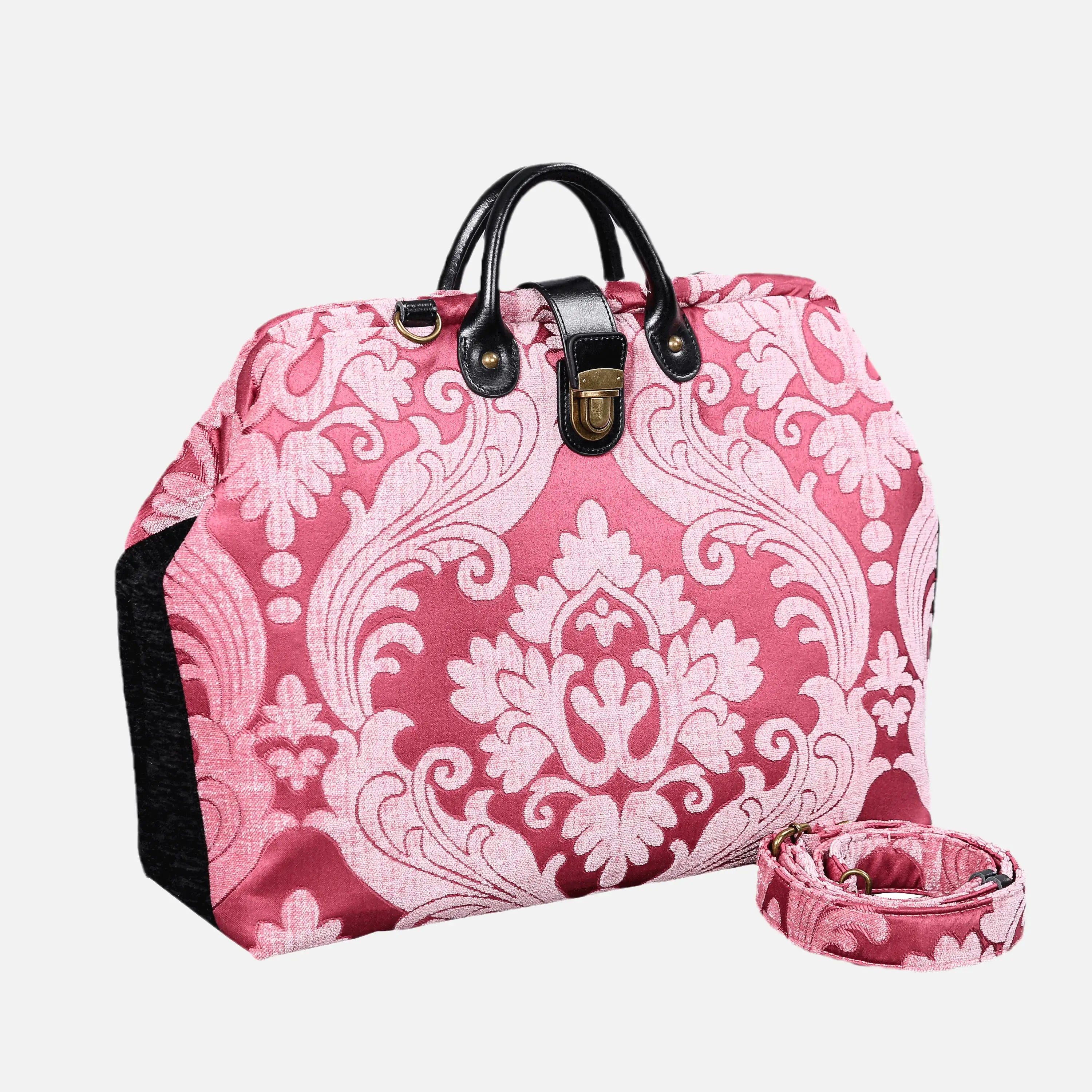 Queen Rose Pink carpet bag  of America with shoulder strap