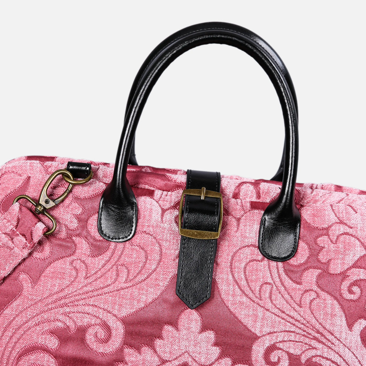 Queen Rose Pink Mary Poppins Weekender Carpetbag of America buckle