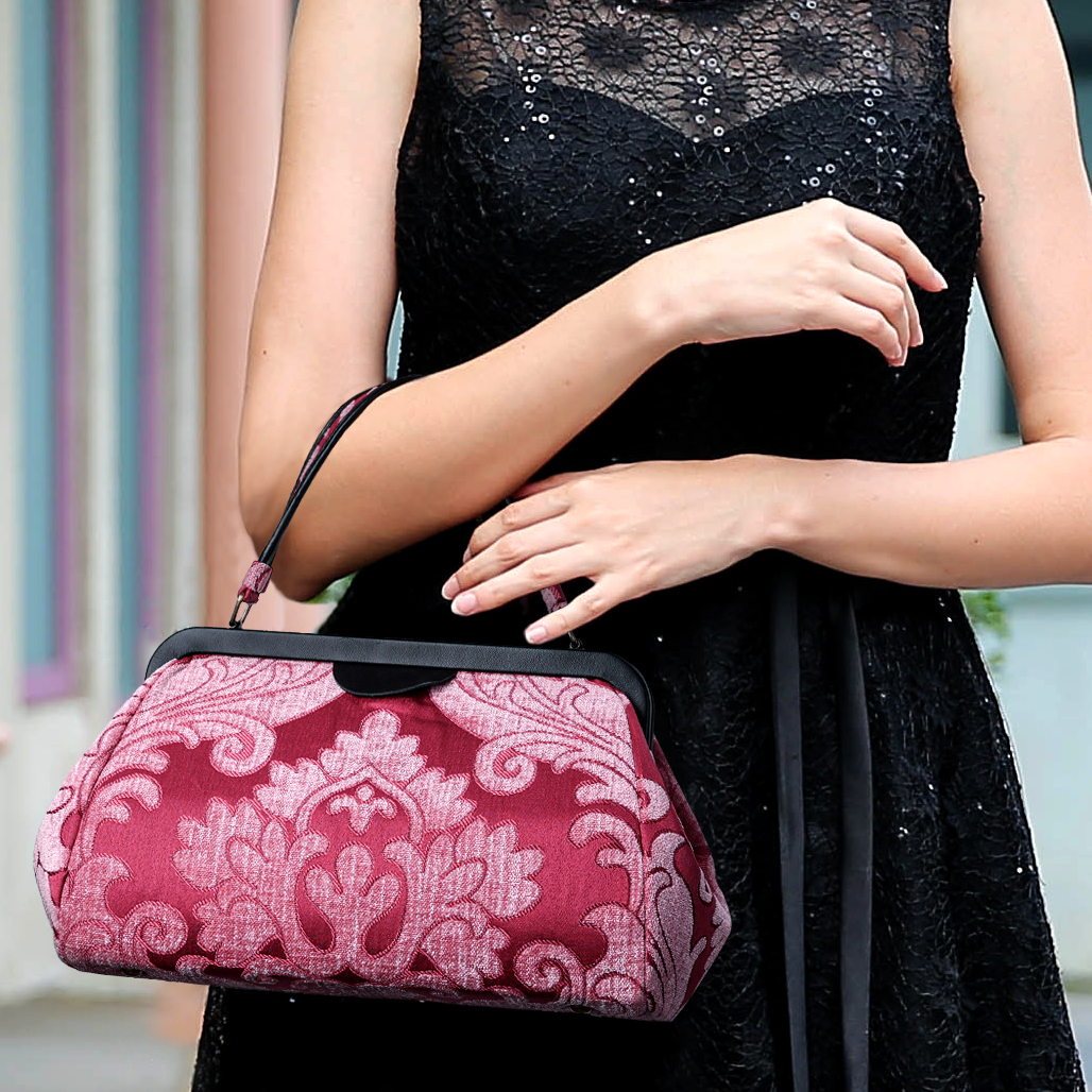 Queen Rose Pink Top Handle Purse of America handle
