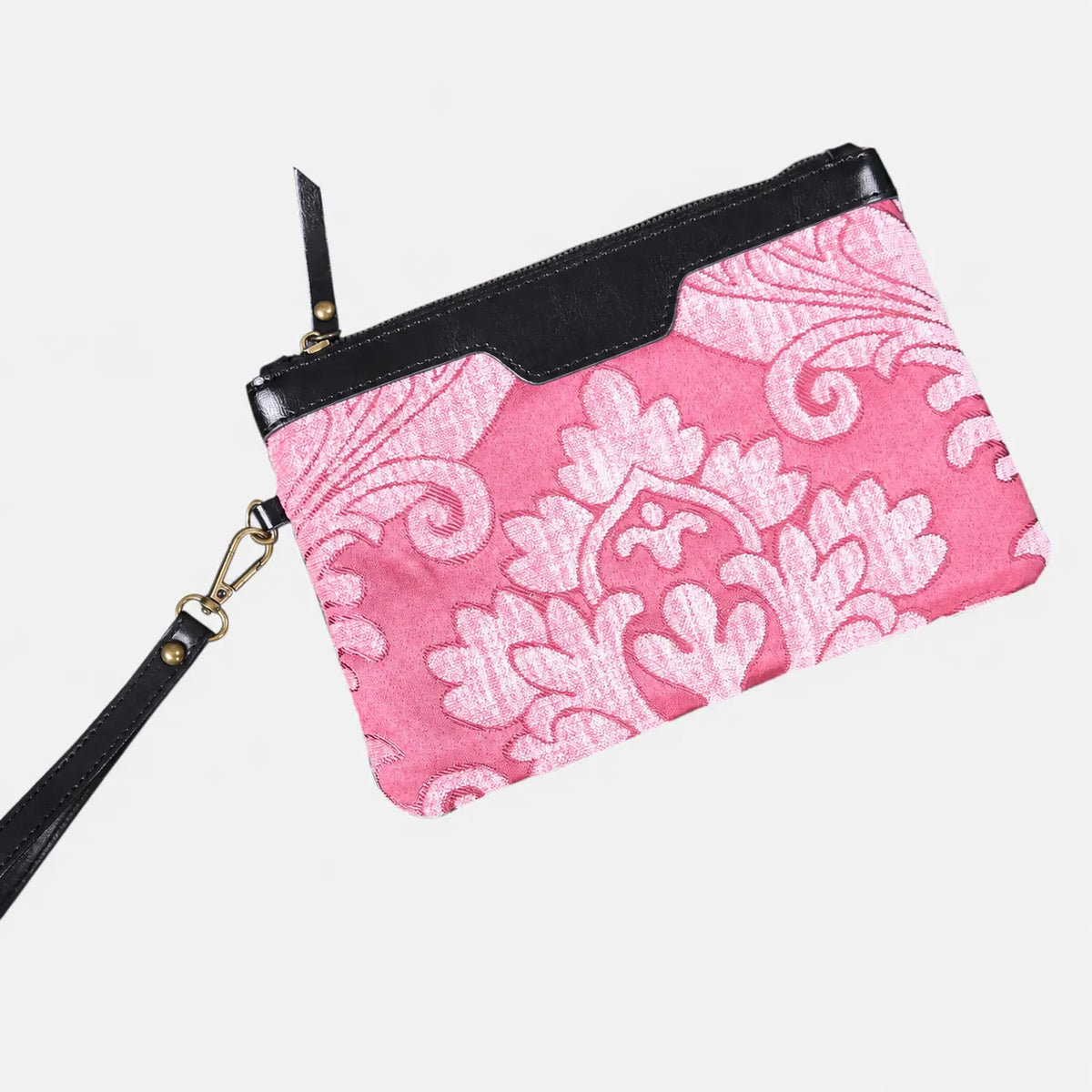 Queen Rose Pink Wristlet Clutch carpet bag MCW Handmade overview