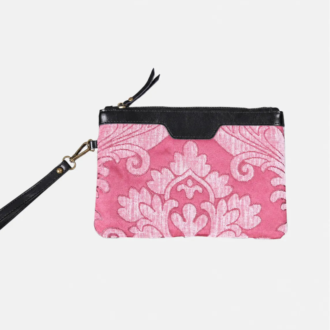 Queen Rose Pink Wristlet Clutch carpet bag MCW Handmade main