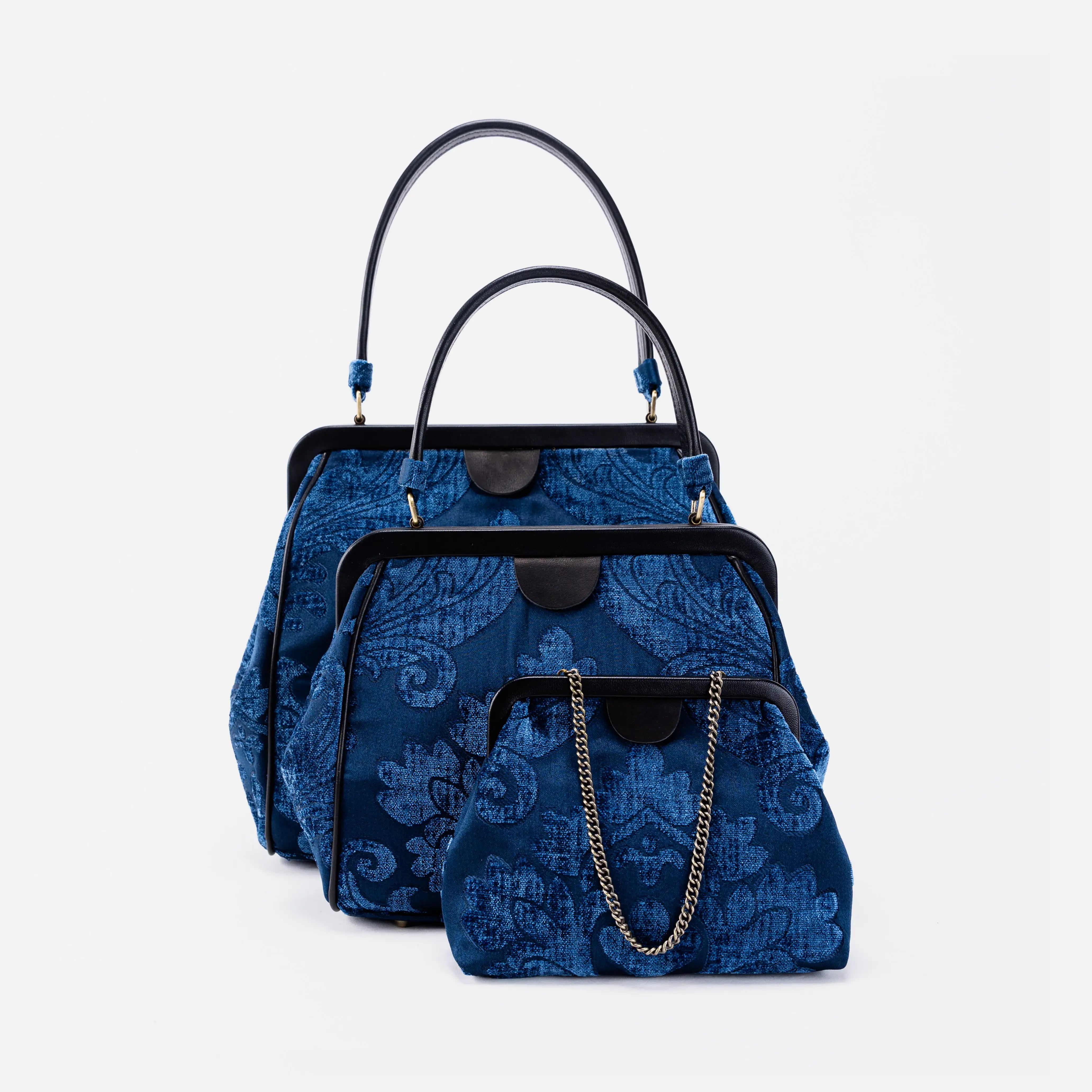 Alma Satchel Carpet Bag  Queen Royal Blue