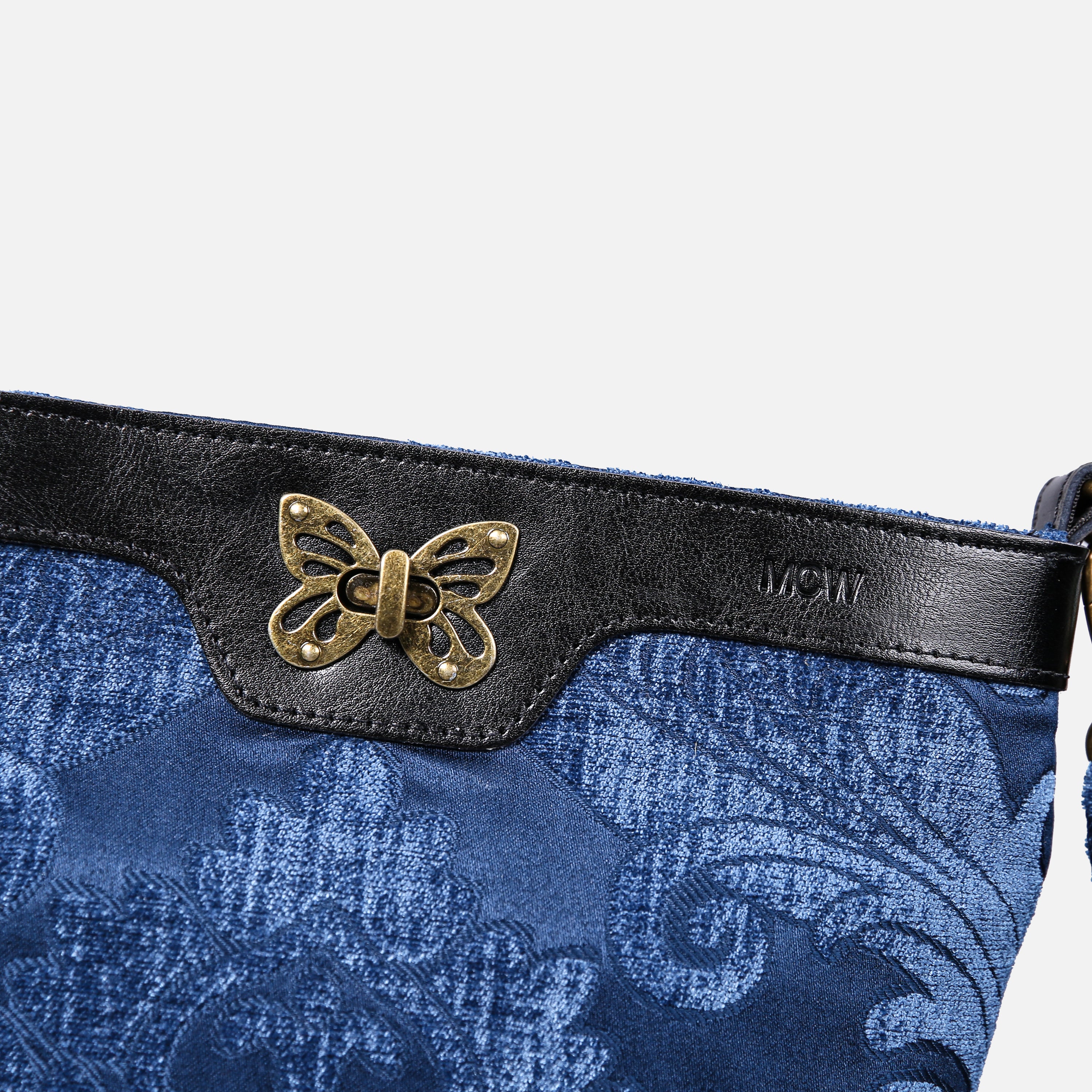 Queen Royal Blue Carpet Crossbody Bag carpet bag MCW Handmade of America details