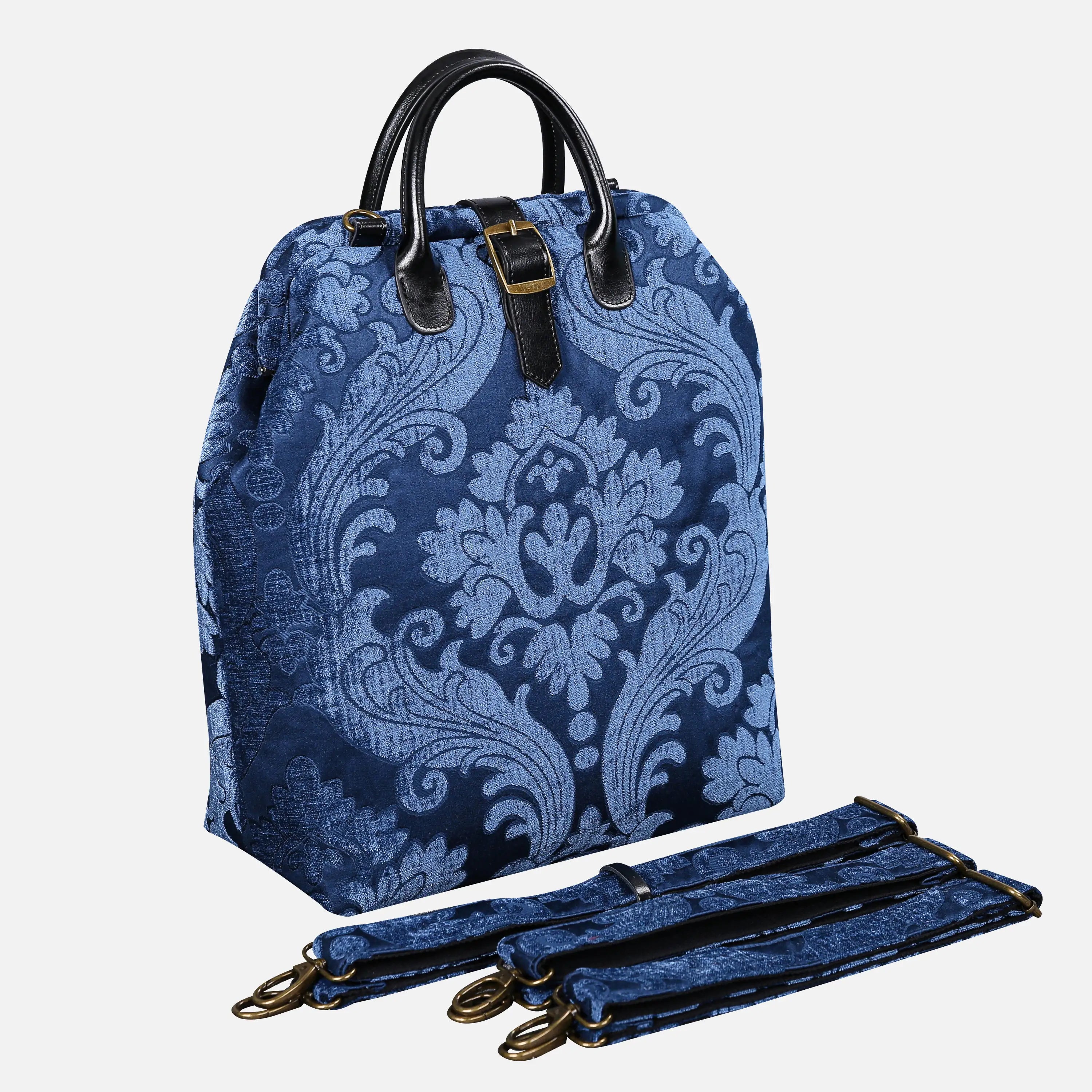 Queen Royal Blue Carpet Laptop Backpack Carpetbag of America with shoulder straps