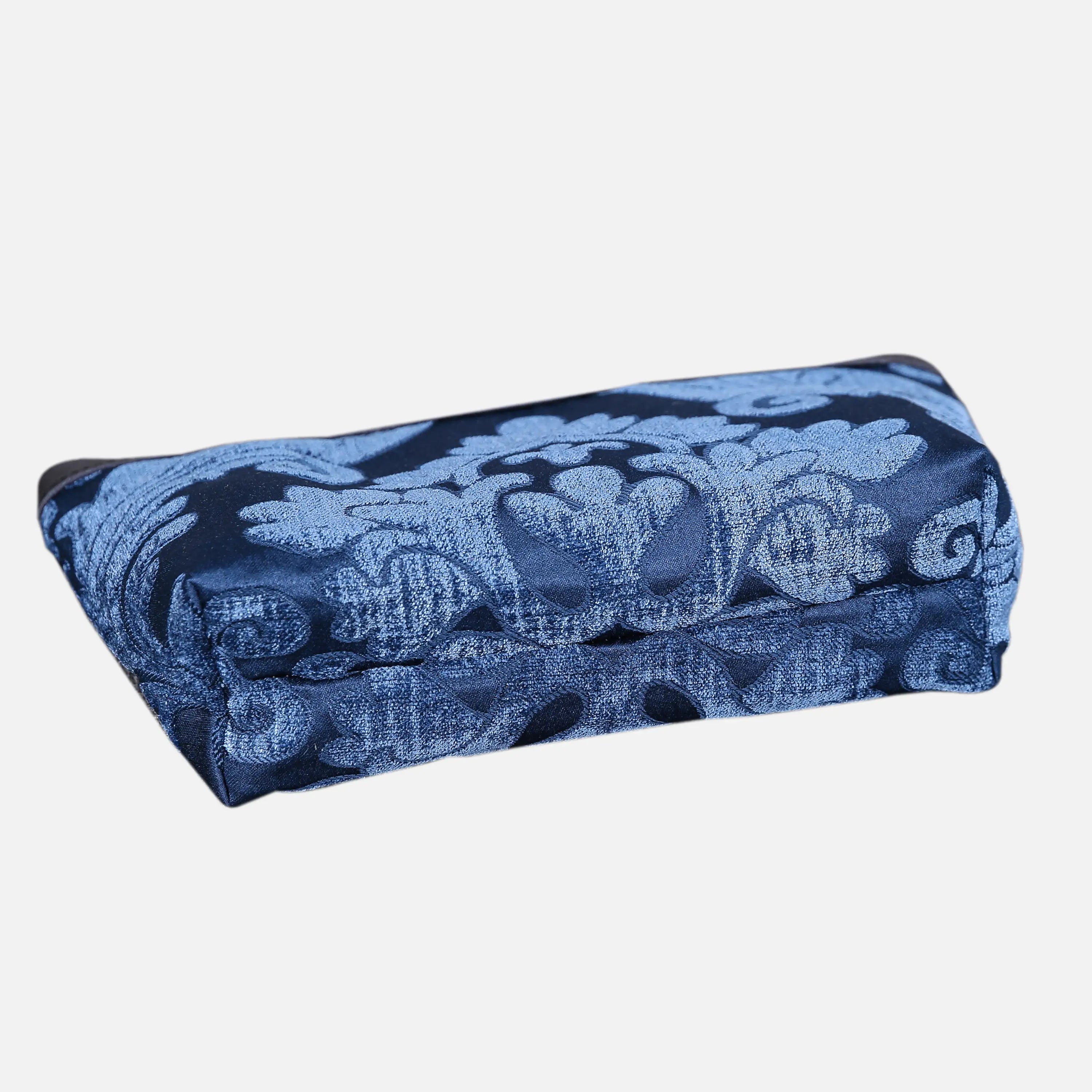 Queen Royal Blue Carpet Makeup Bag carpet bag MCW Handmade of America bottom